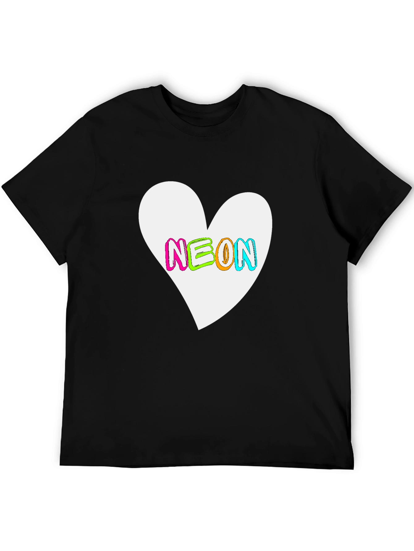 Neon Heart Graphic T-Shirt - Bold Casual Style