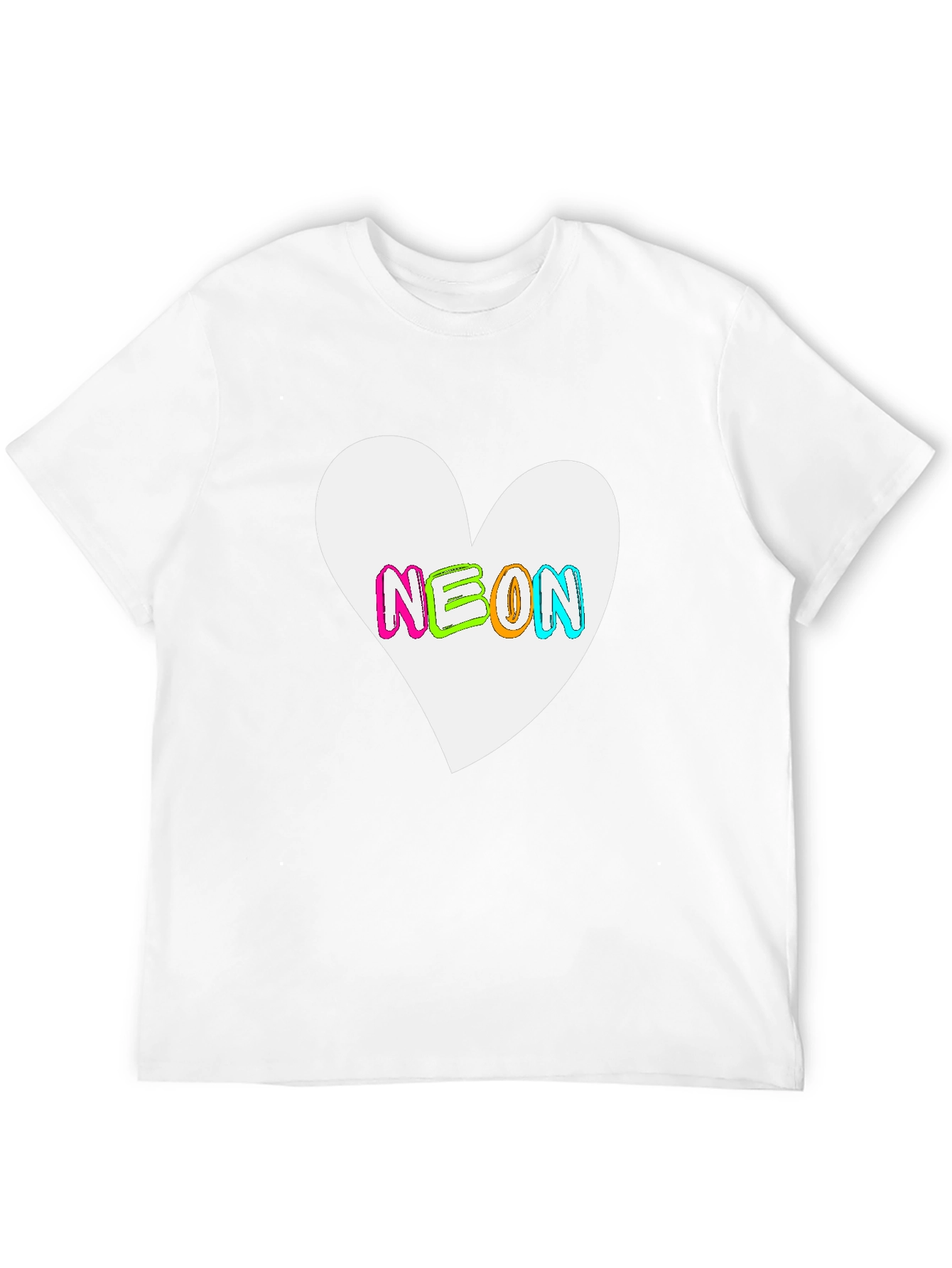 Neon Heart Graphic T-Shirt - Bold Casual Style