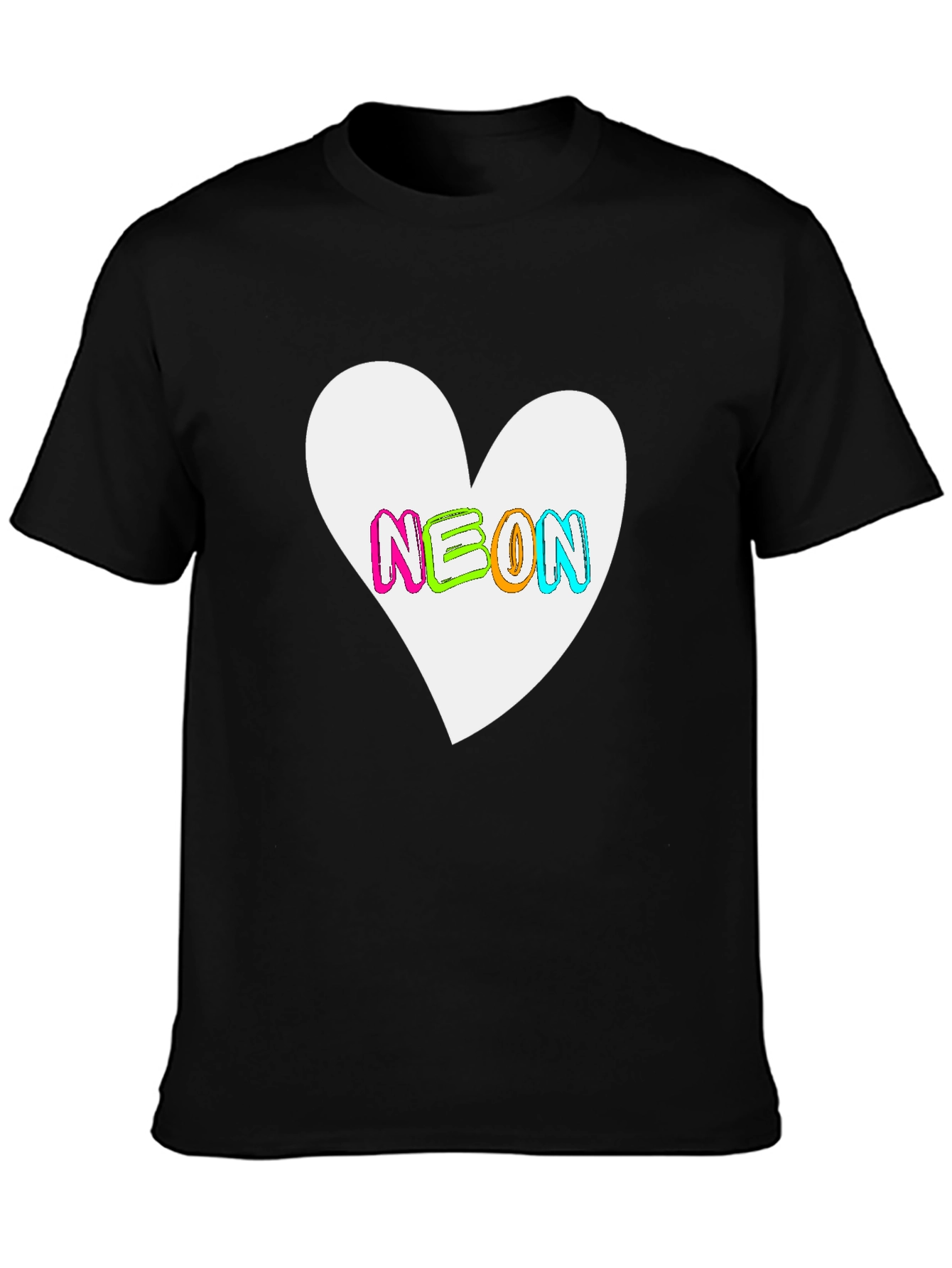 Neon Heart Graphic T-Shirt - Bold Casual Style