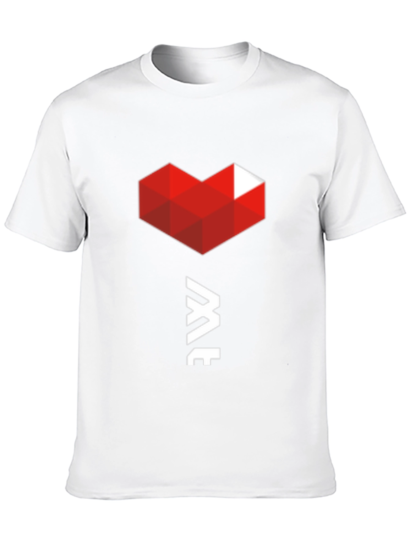 Geometric Heart Graphic Tee - Modern Black T-Shirt