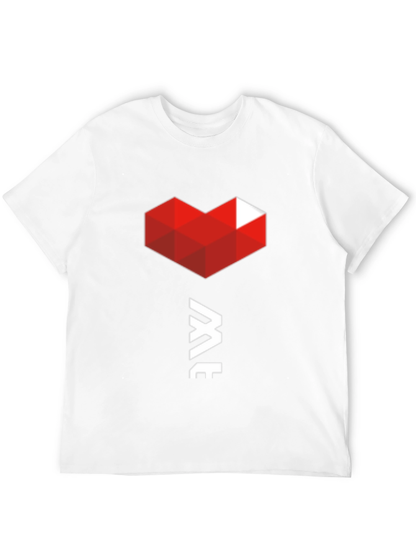 Geometric Heart Graphic Tee - Modern Black T-Shirt