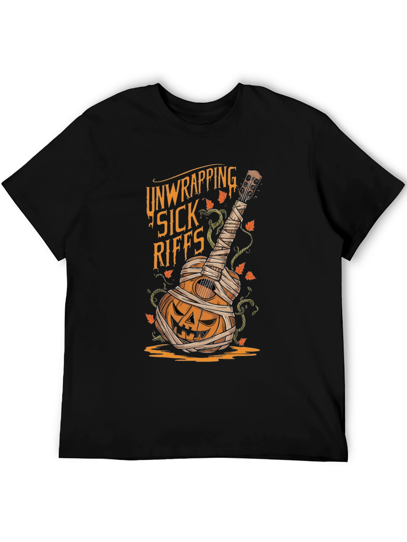 Unwrapping Sick Riffs Halloween Guitar T-Shirt