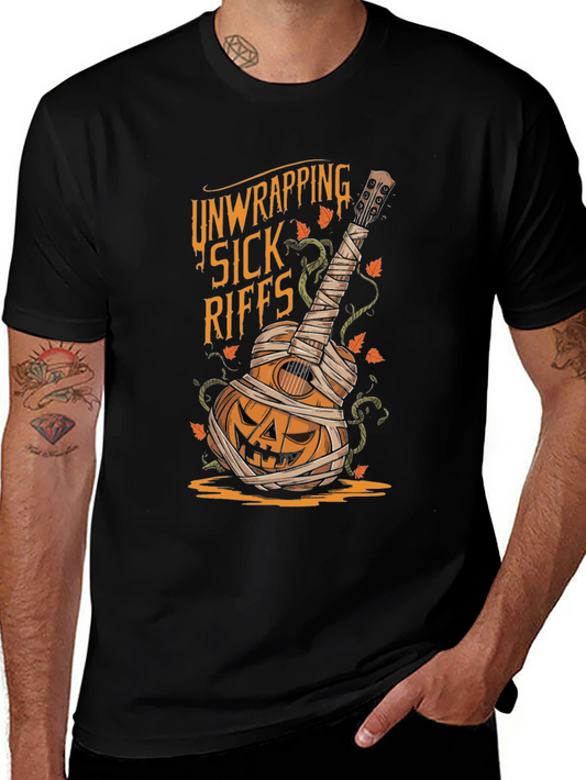 Unwrapping Sick Riffs Halloween Guitar T-Shirt