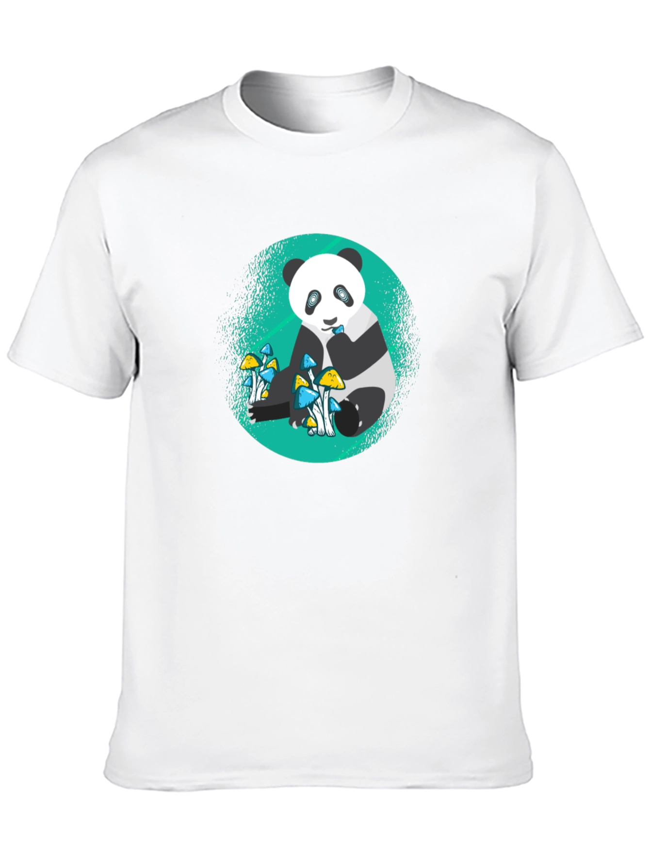 Panda Mushroom Graphic Tee - Mens Black T-Shirt