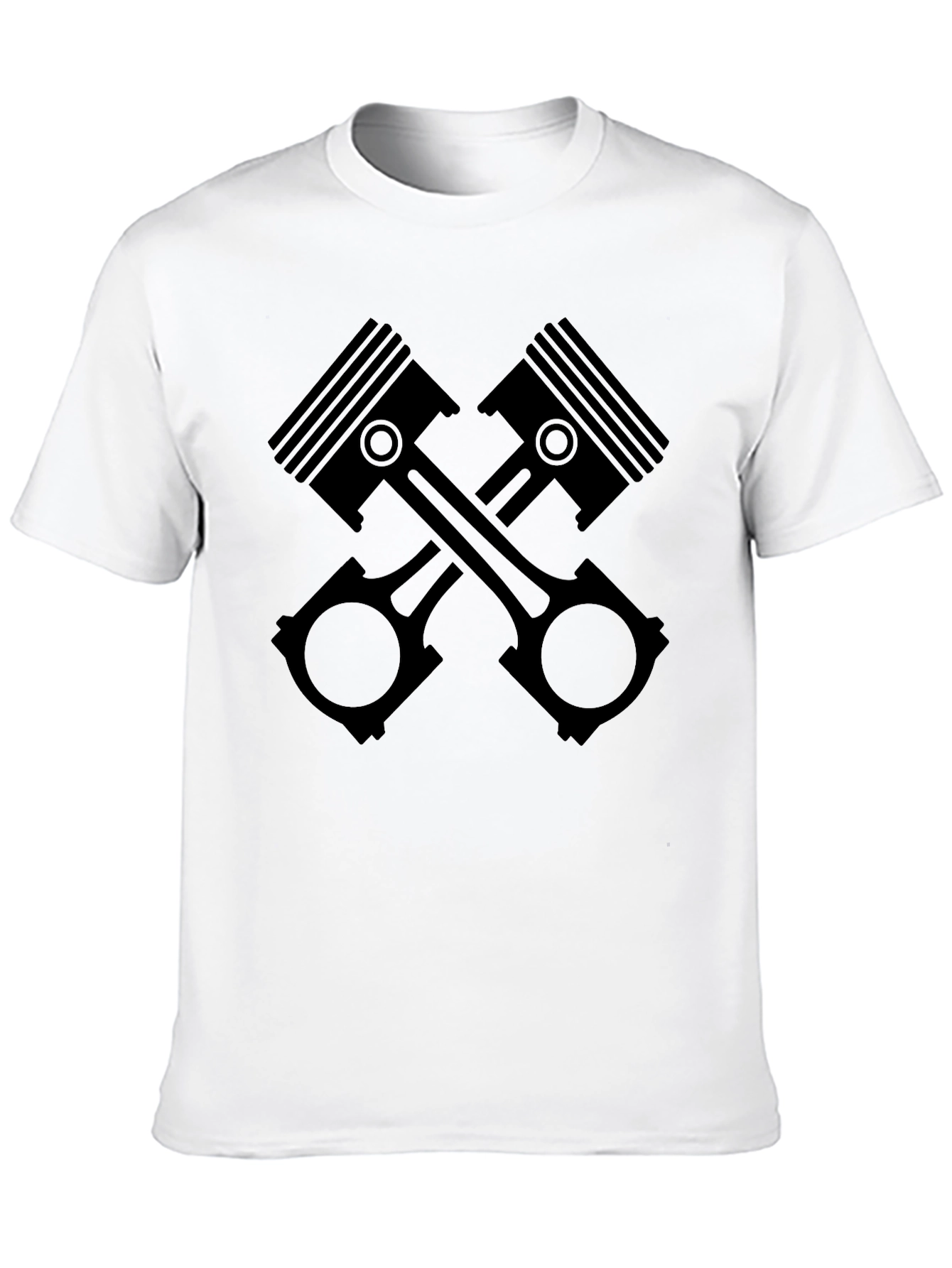 Crossed Pistons Graphic Tee - Automotive Enthusiast Shirt