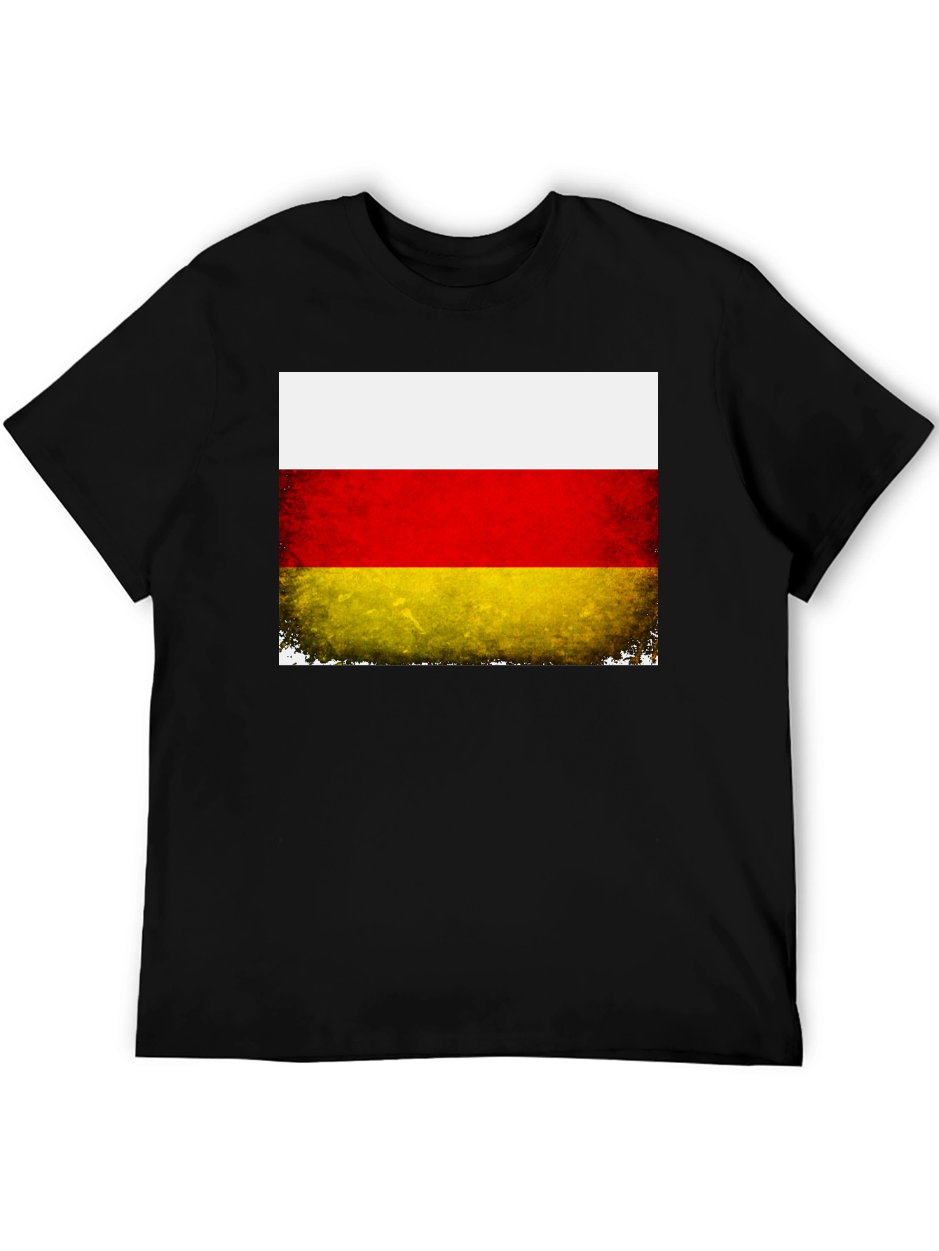 Ossetia Flag Distressed Black T-Shirt
