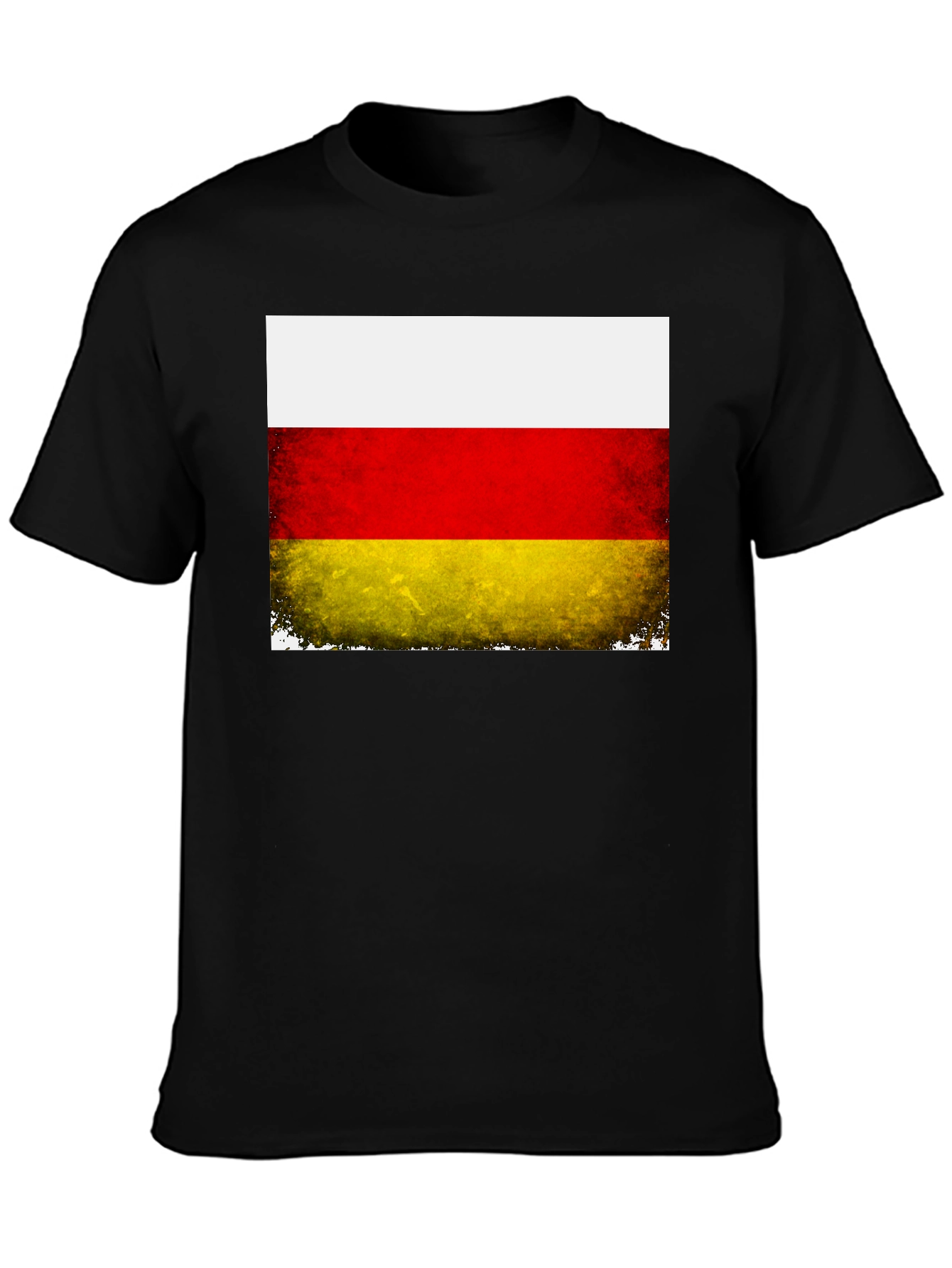 Ossetia Flag Distressed Black T-Shirt