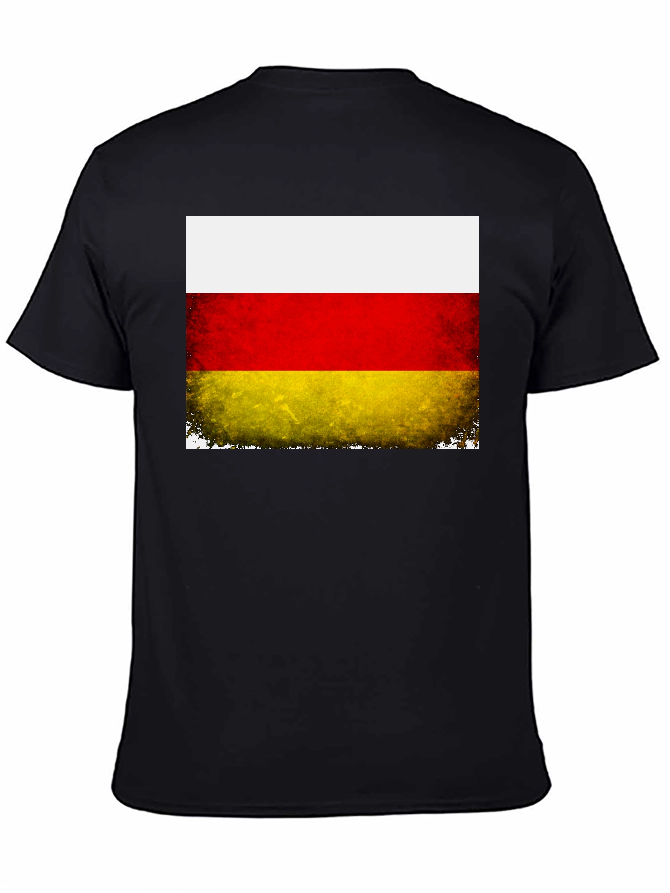 Ossetia Flag Distressed Black T-Shirt