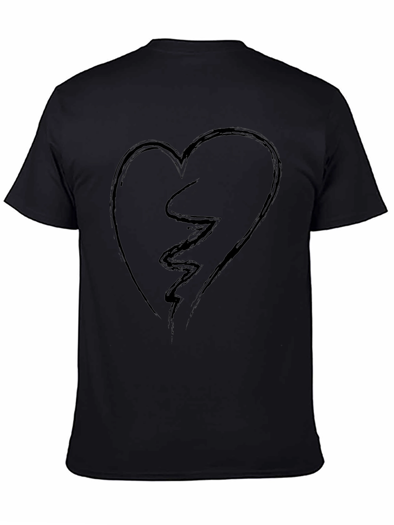 Broken Heart Graphic Tee - Mens Black T-Shirt