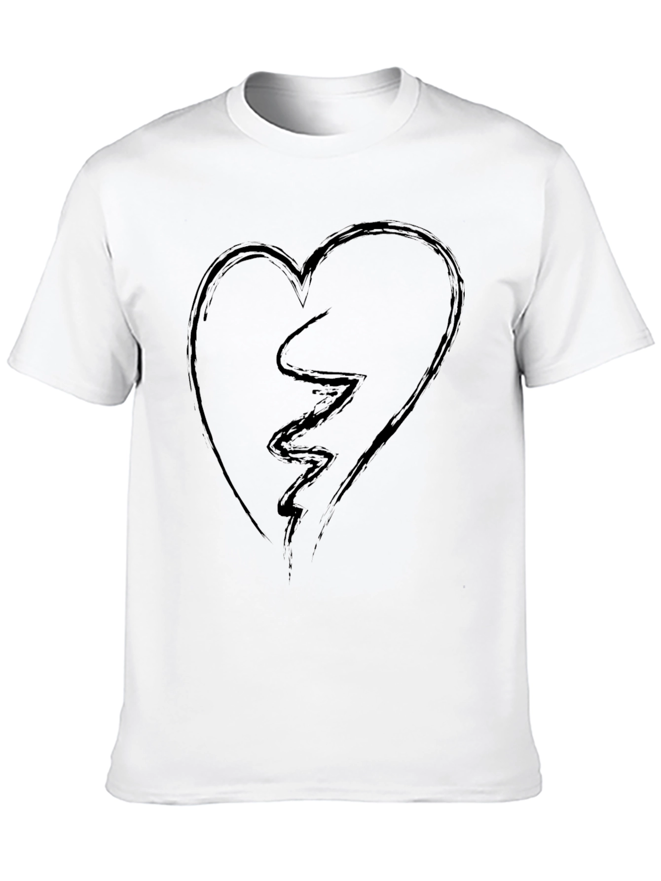 Broken Heart Graphic Tee - Mens Black T-Shirt