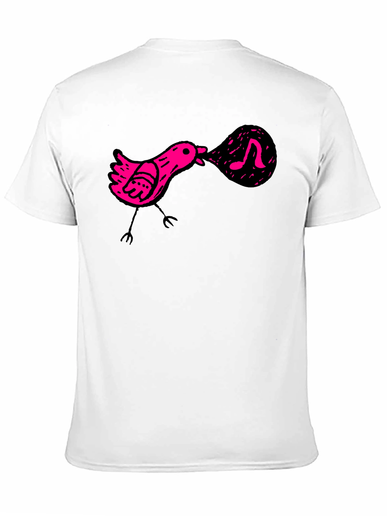 Singing Bird Graphic Tee - Black Cotton Comfort