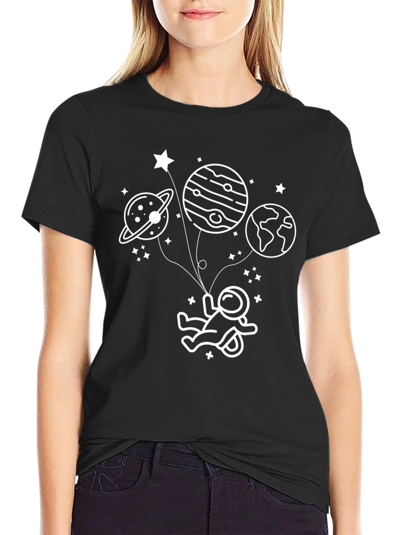 Astronaut in Space T-Shirt - Black