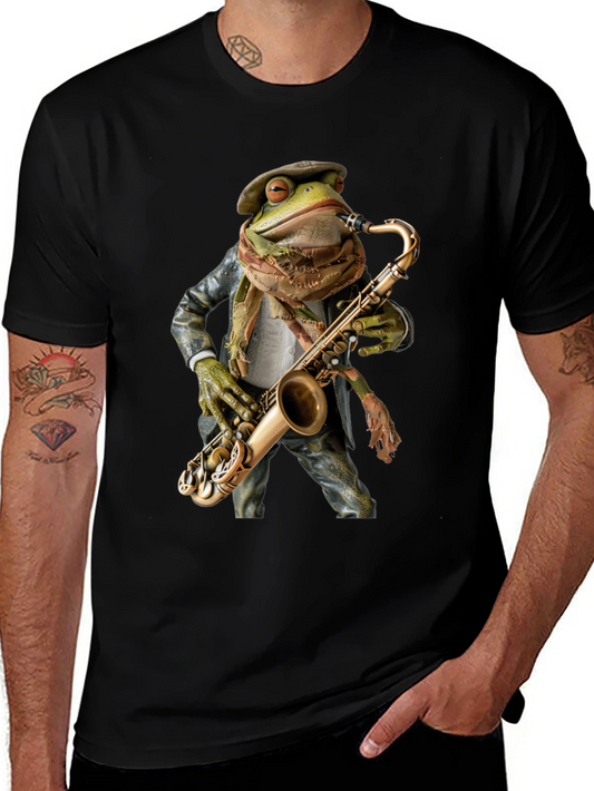 Jazz Frog Saxophone T-Shirt - Cool Musician Tee