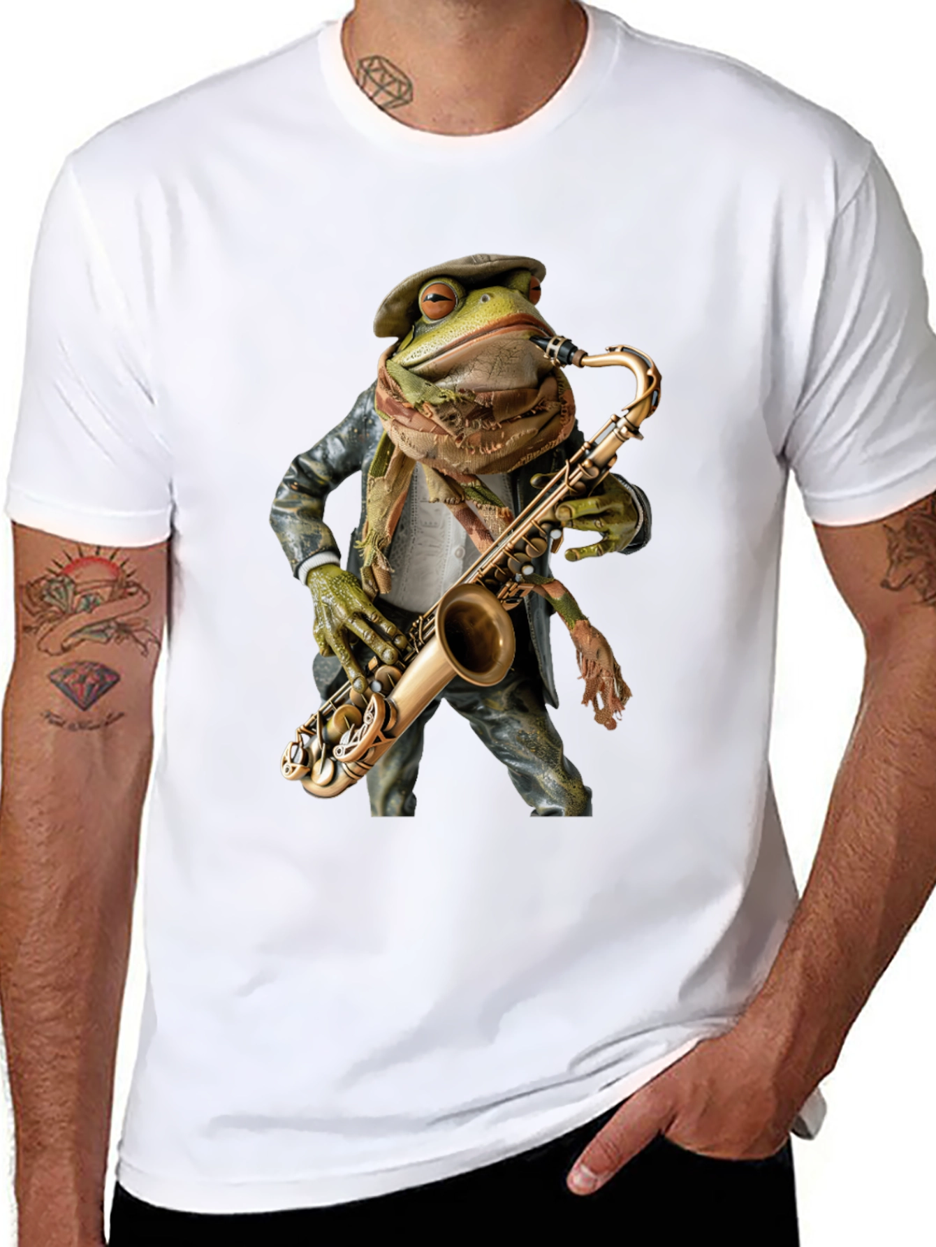 Jazz Frog Saxophone T-Shirt - Cool Musician Tee