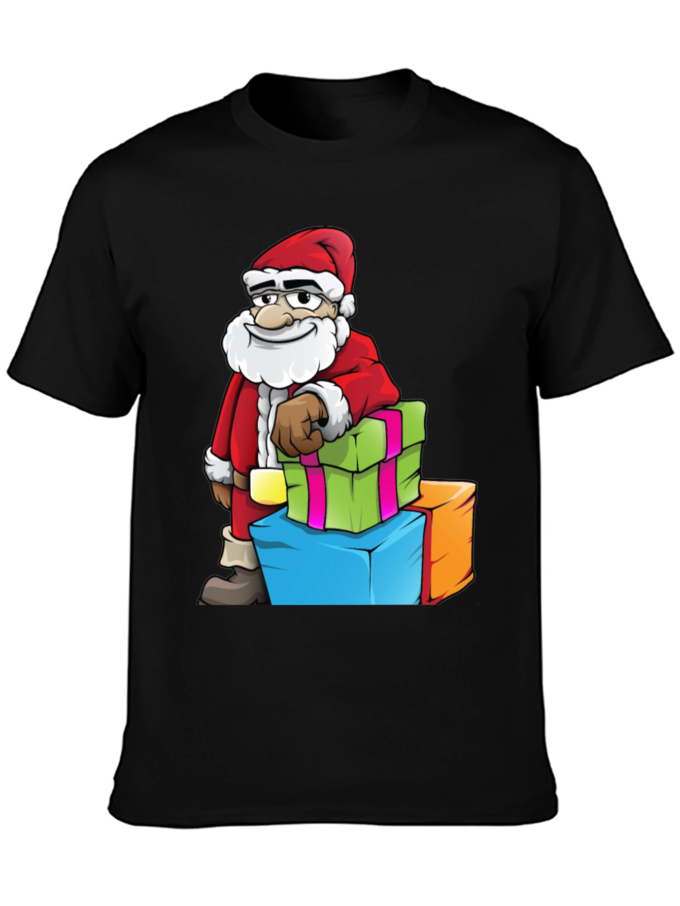 Santa with Gifts Graphic Tee - Holiday Cheer