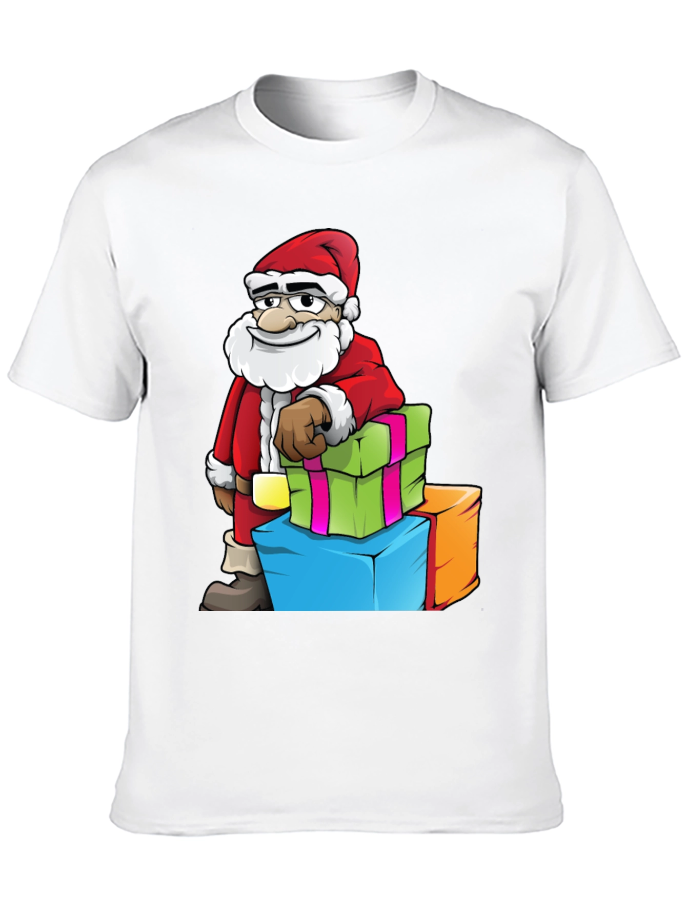 Santa with Gifts Graphic Tee - Holiday Cheer