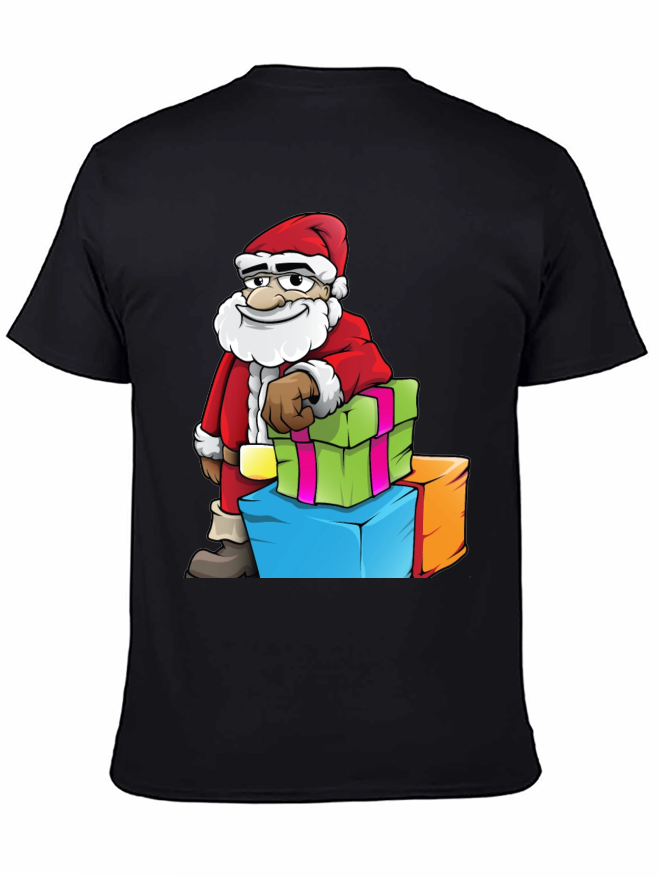 Santa with Gifts Graphic Tee - Holiday Cheer