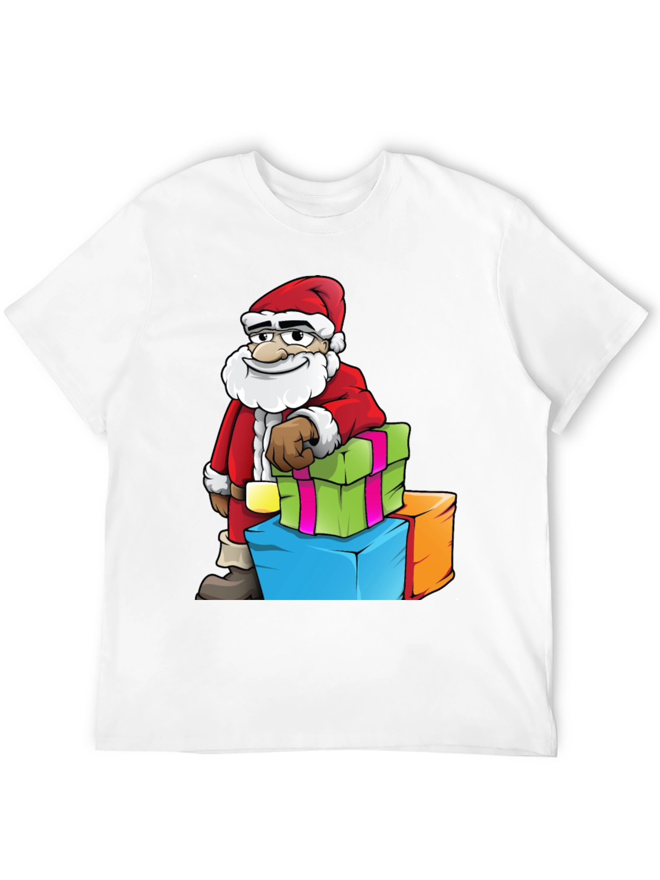 Santa with Gifts Graphic Tee - Holiday Cheer