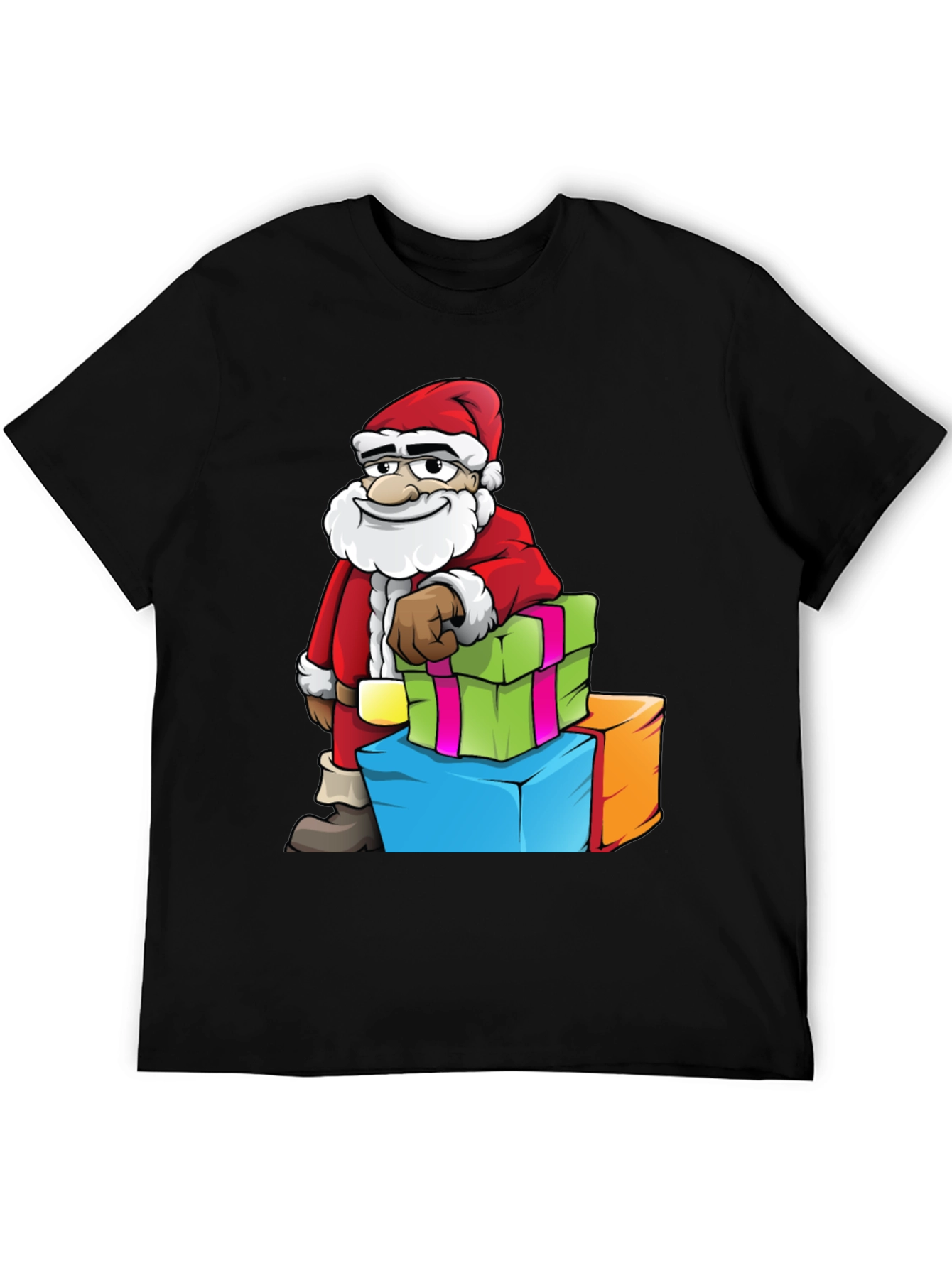 Santa with Gifts Graphic Tee - Holiday Cheer