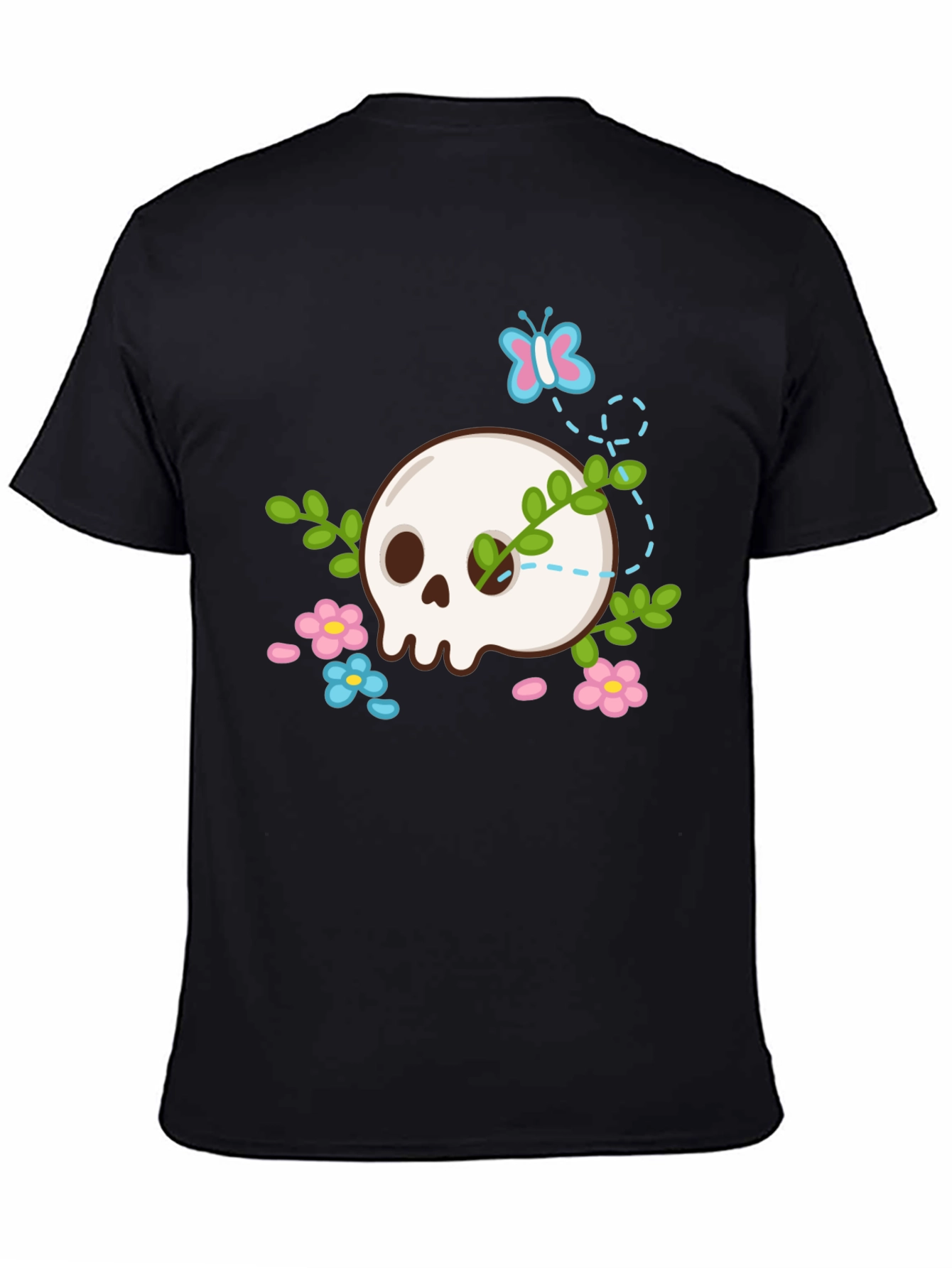 Skull & Flowers Graphic T-Shirt