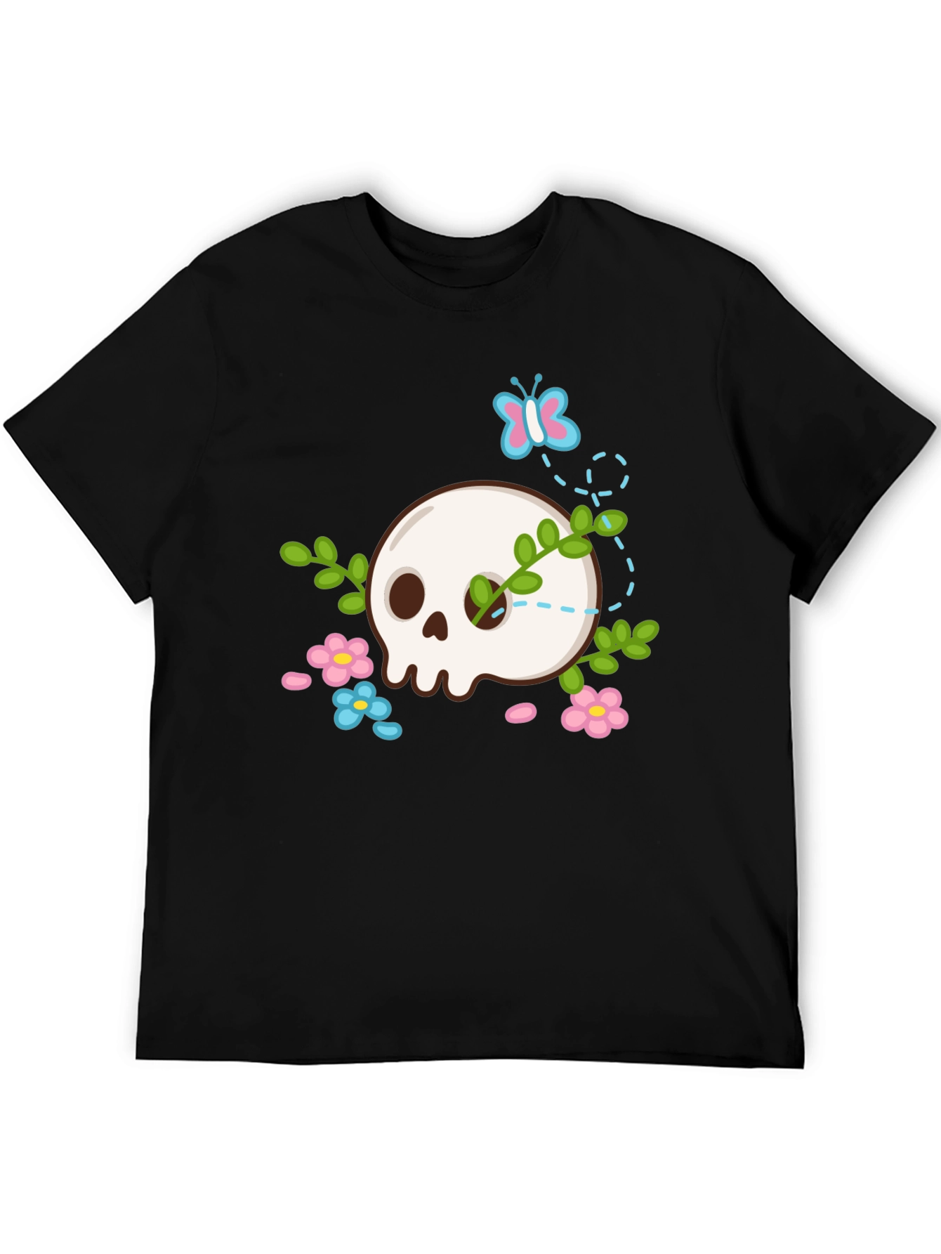 Skull & Flowers Graphic T-Shirt