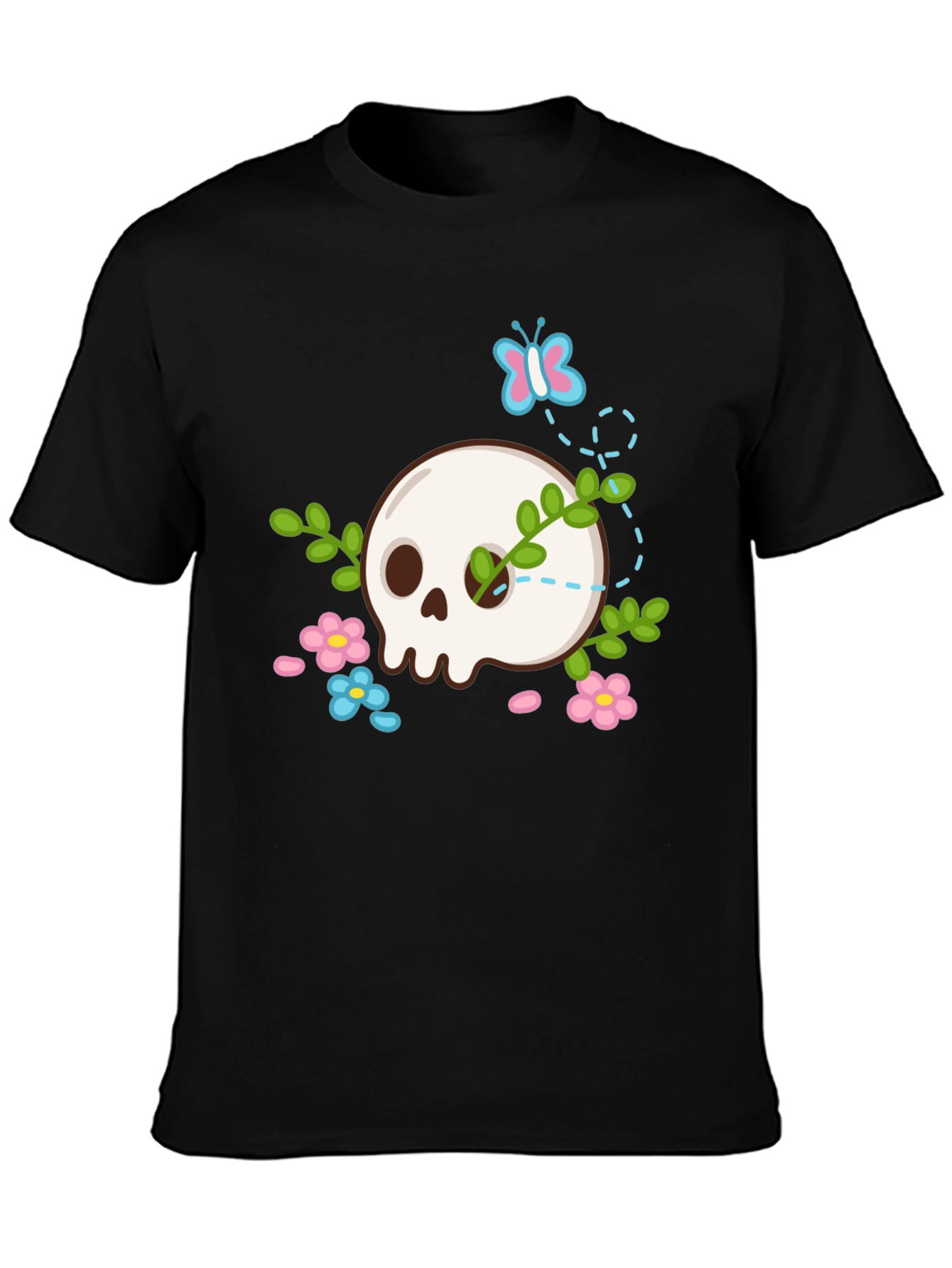 Skull & Flowers Graphic T-Shirt