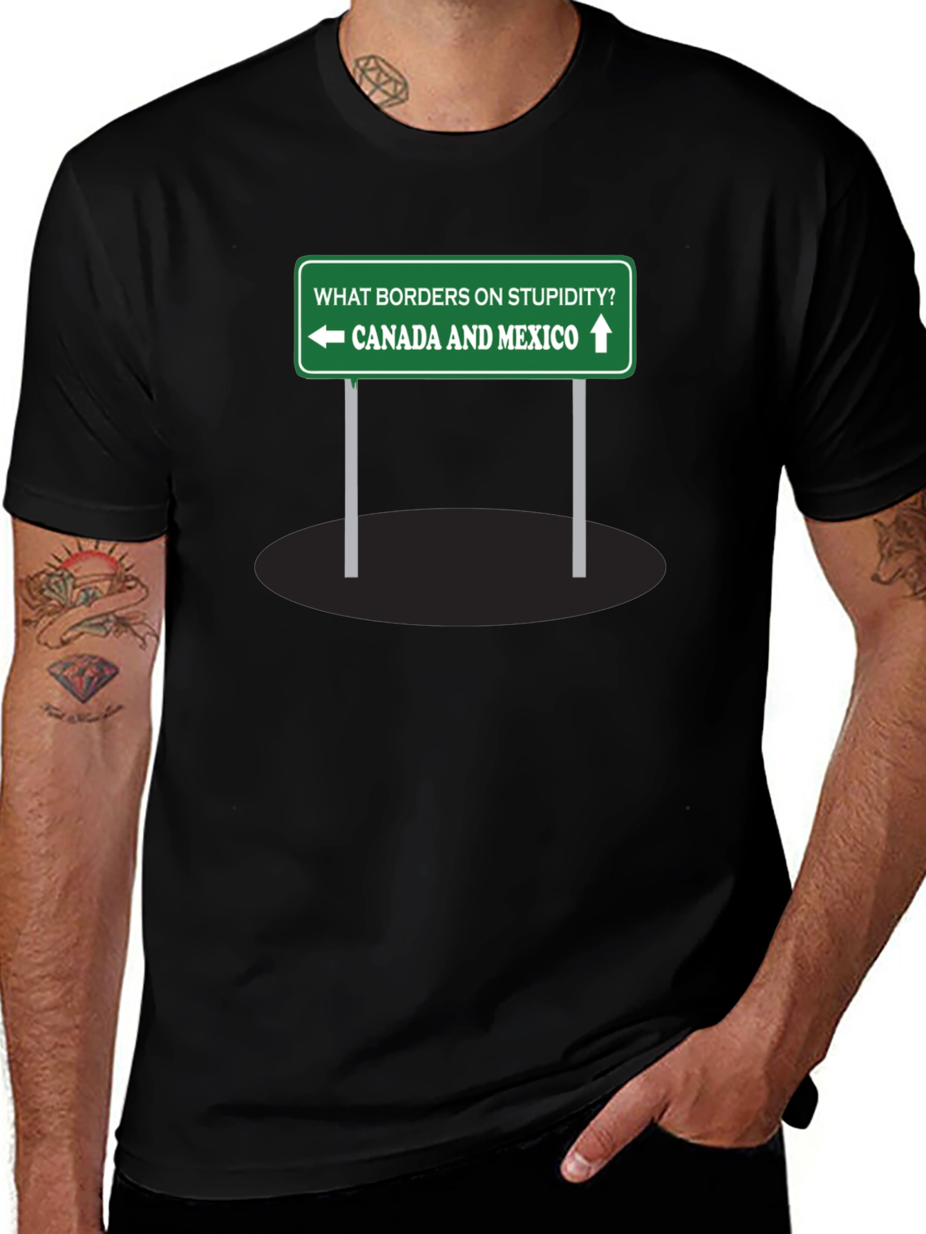 Humorous Canada Mexico Graphic T-Shirt