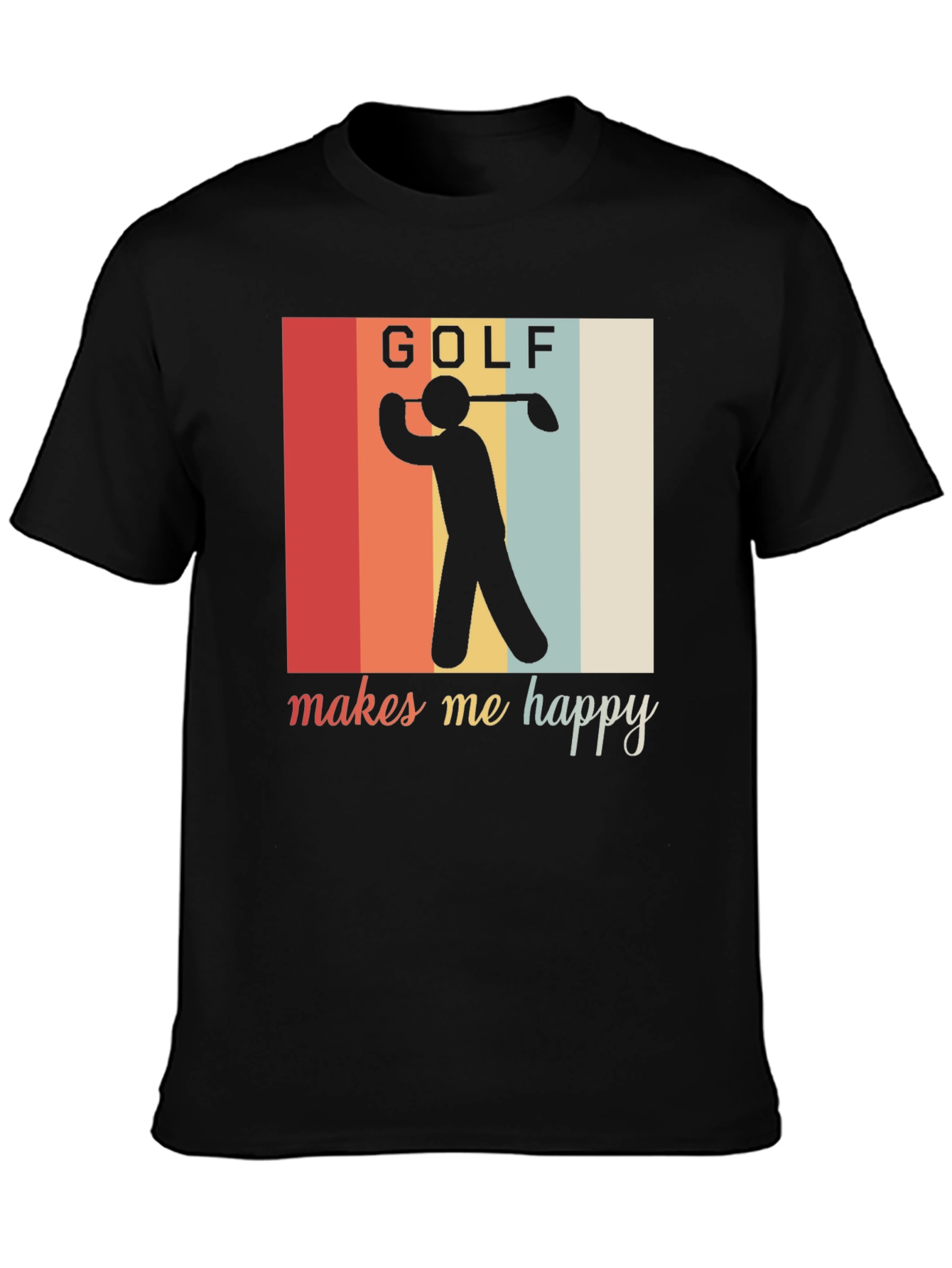 Golf Makes Me Happy T-Shirt Retro Style