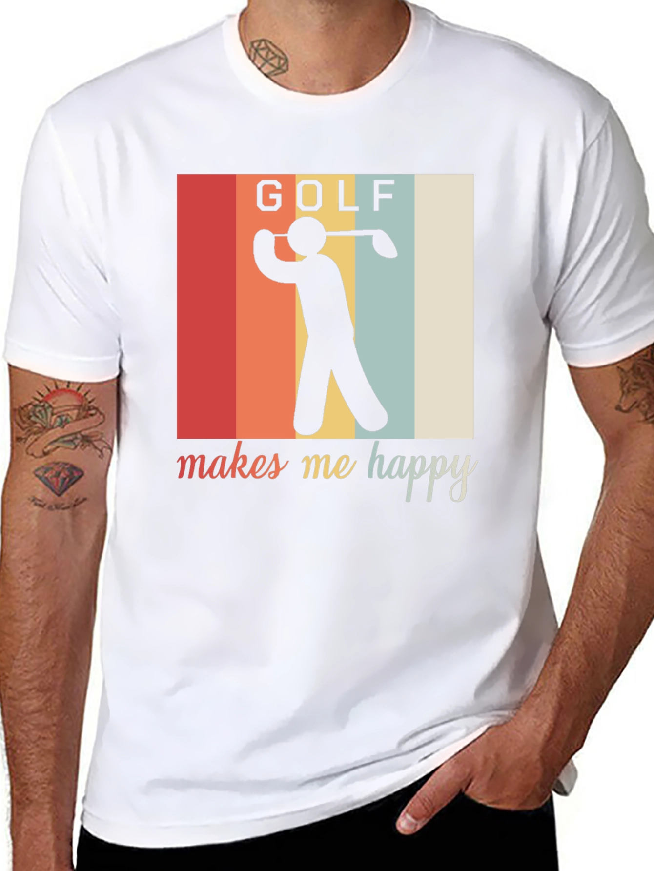 Golf Makes Me Happy T-Shirt Retro Style
