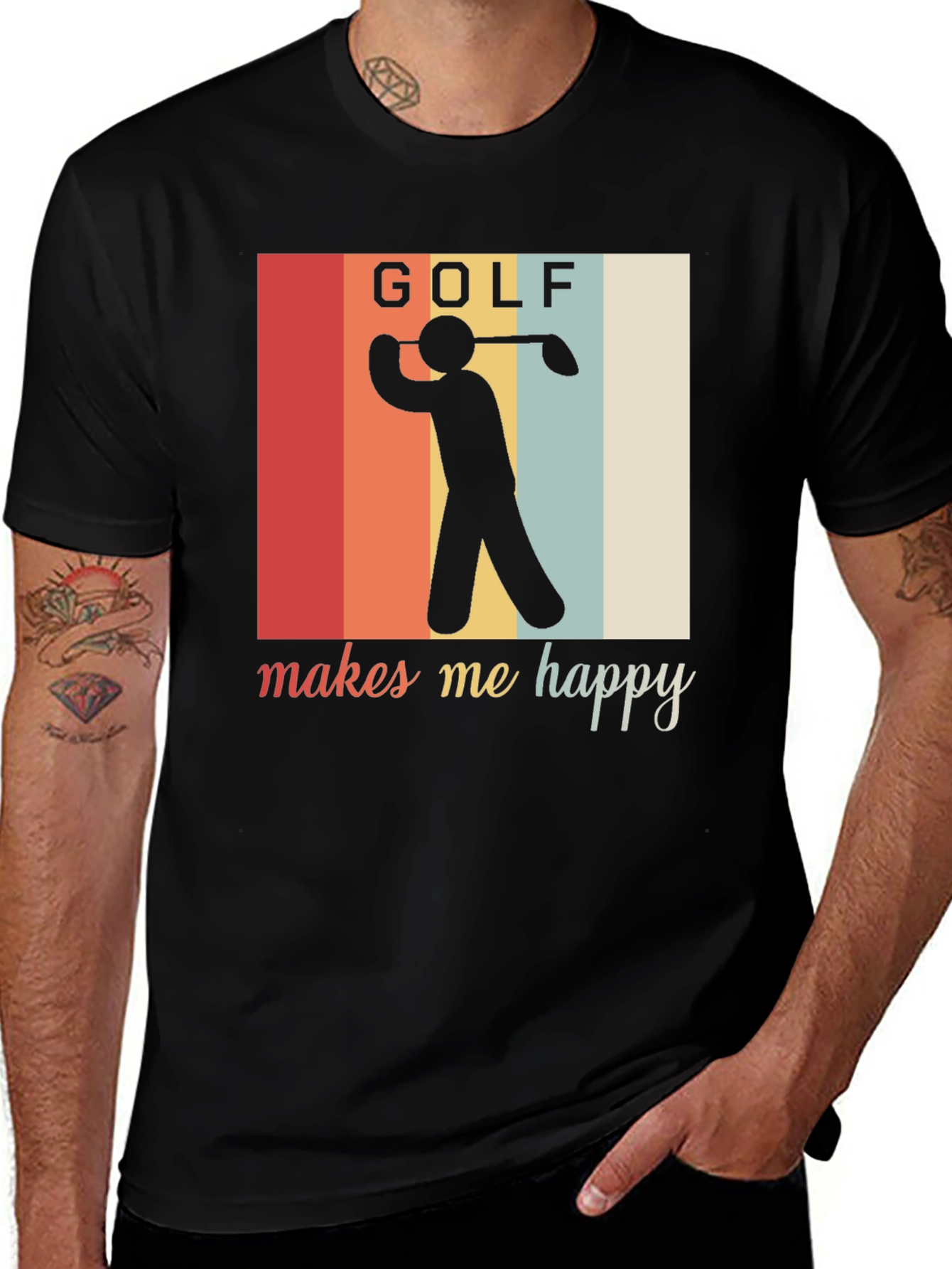 Golf Makes Me Happy T-Shirt Retro Style