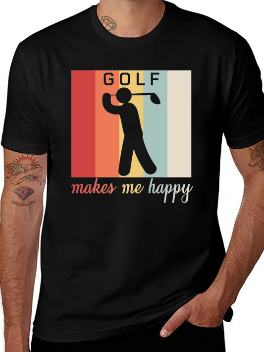 Golf Makes Me Happy T-Shirt Retro Style