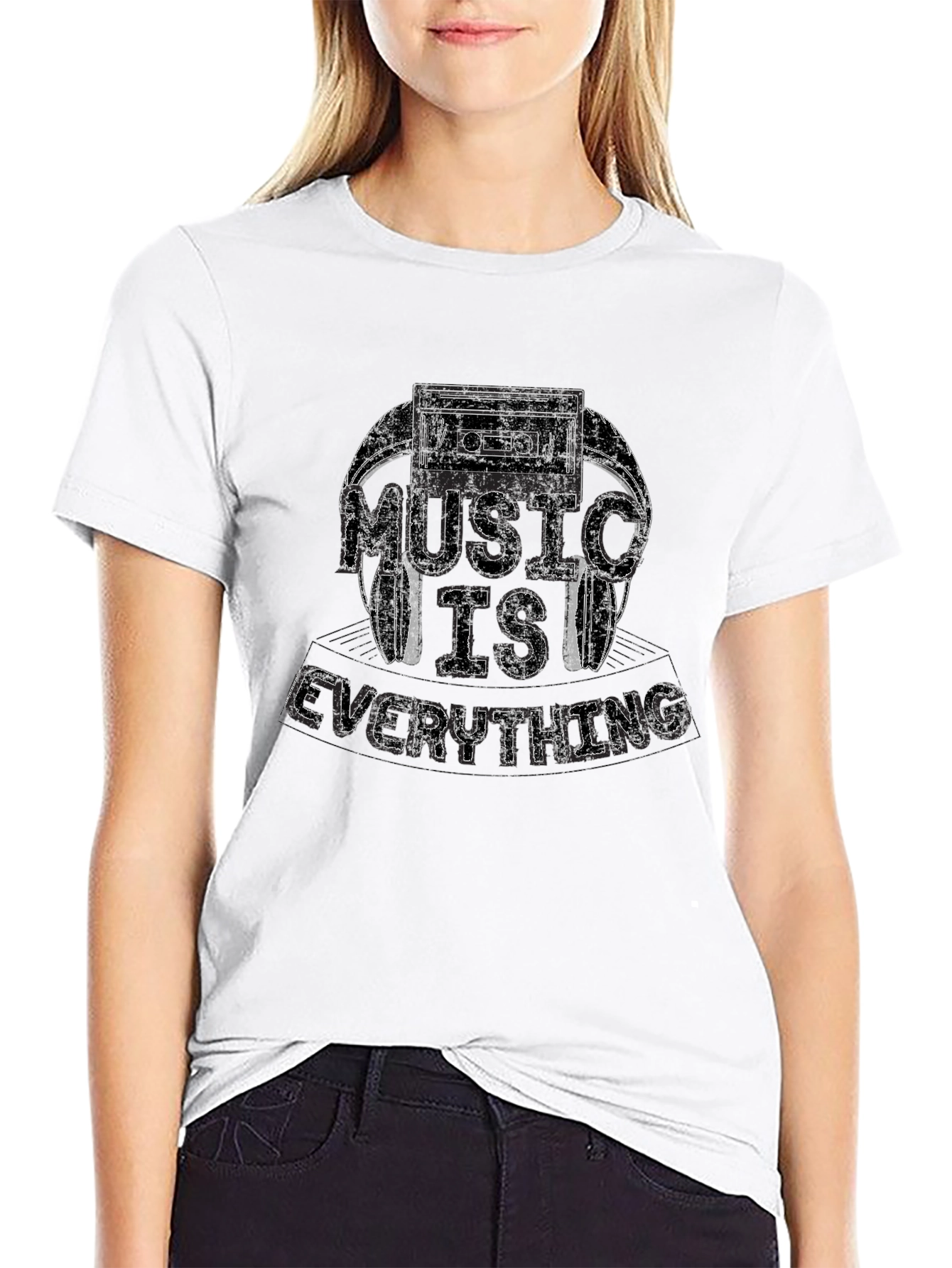 Music Is Everything Black Graphic Tee