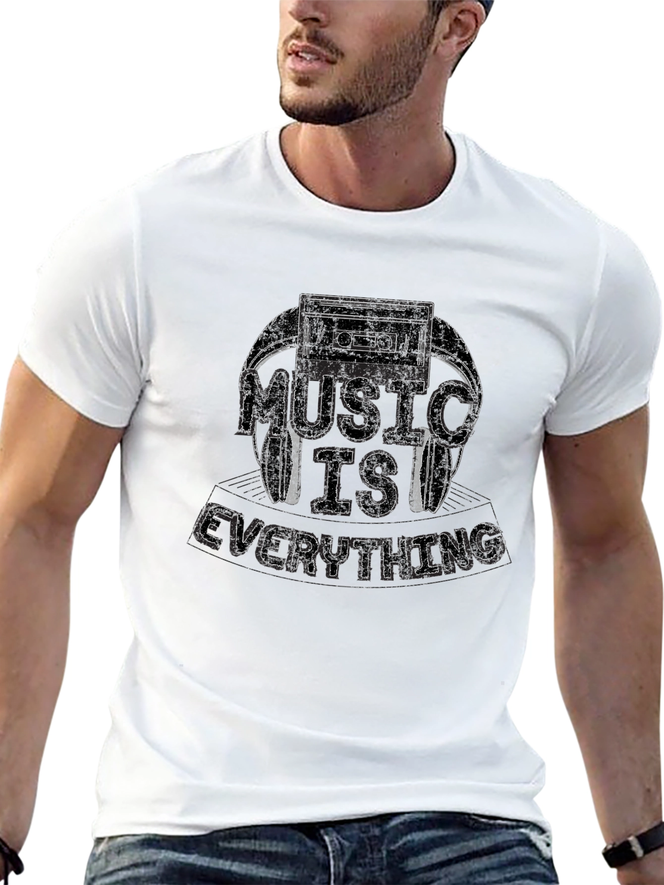 Music Is Everything Black Graphic Tee