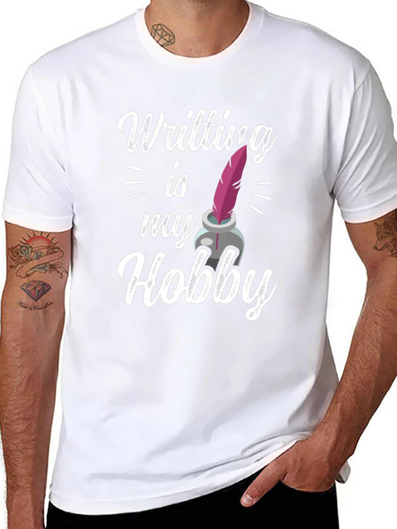 Writing is My Hobby T-Shirt - Black Graphic Tee