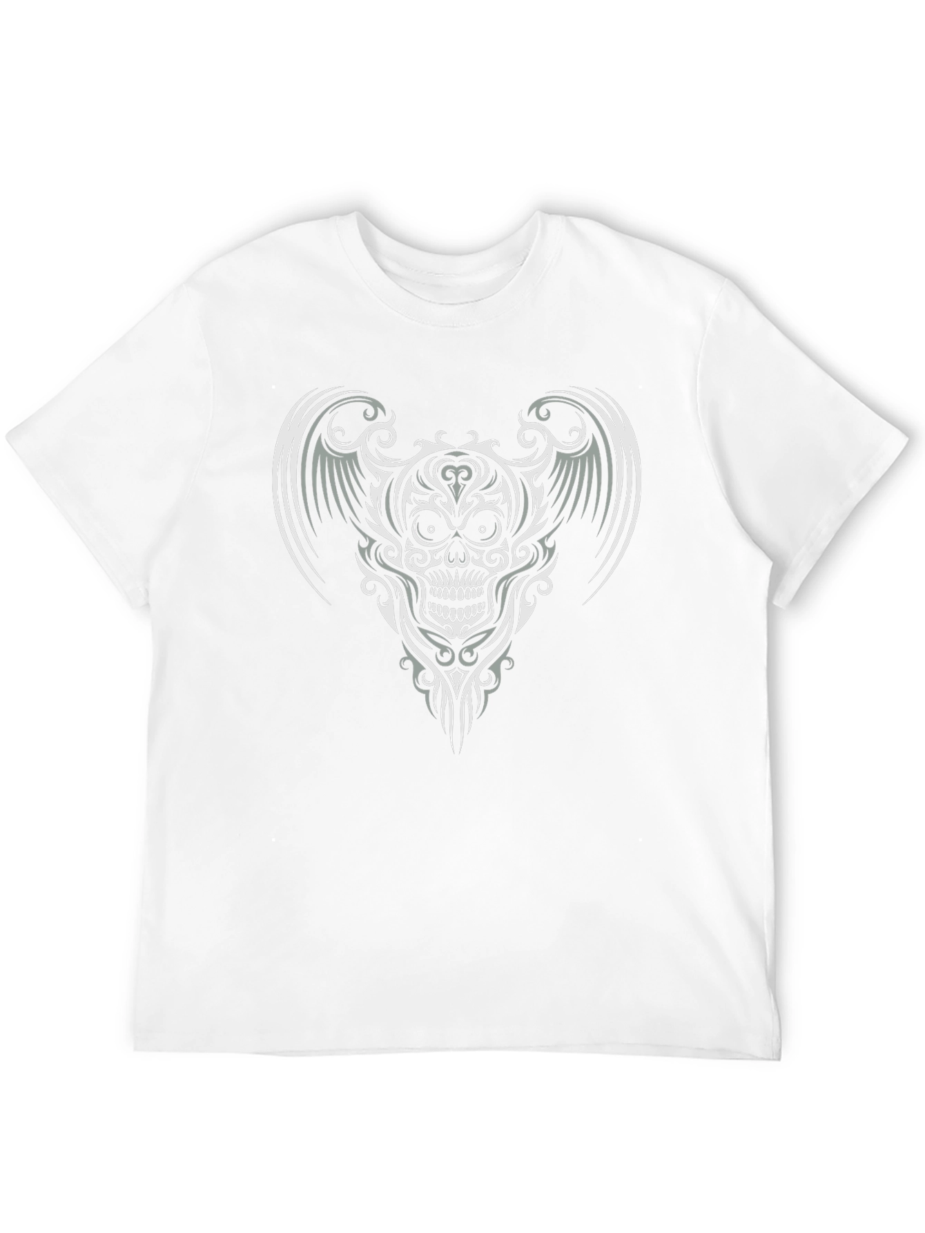 Skull Wings Graphic Tee - Black Cotton T-Shirt