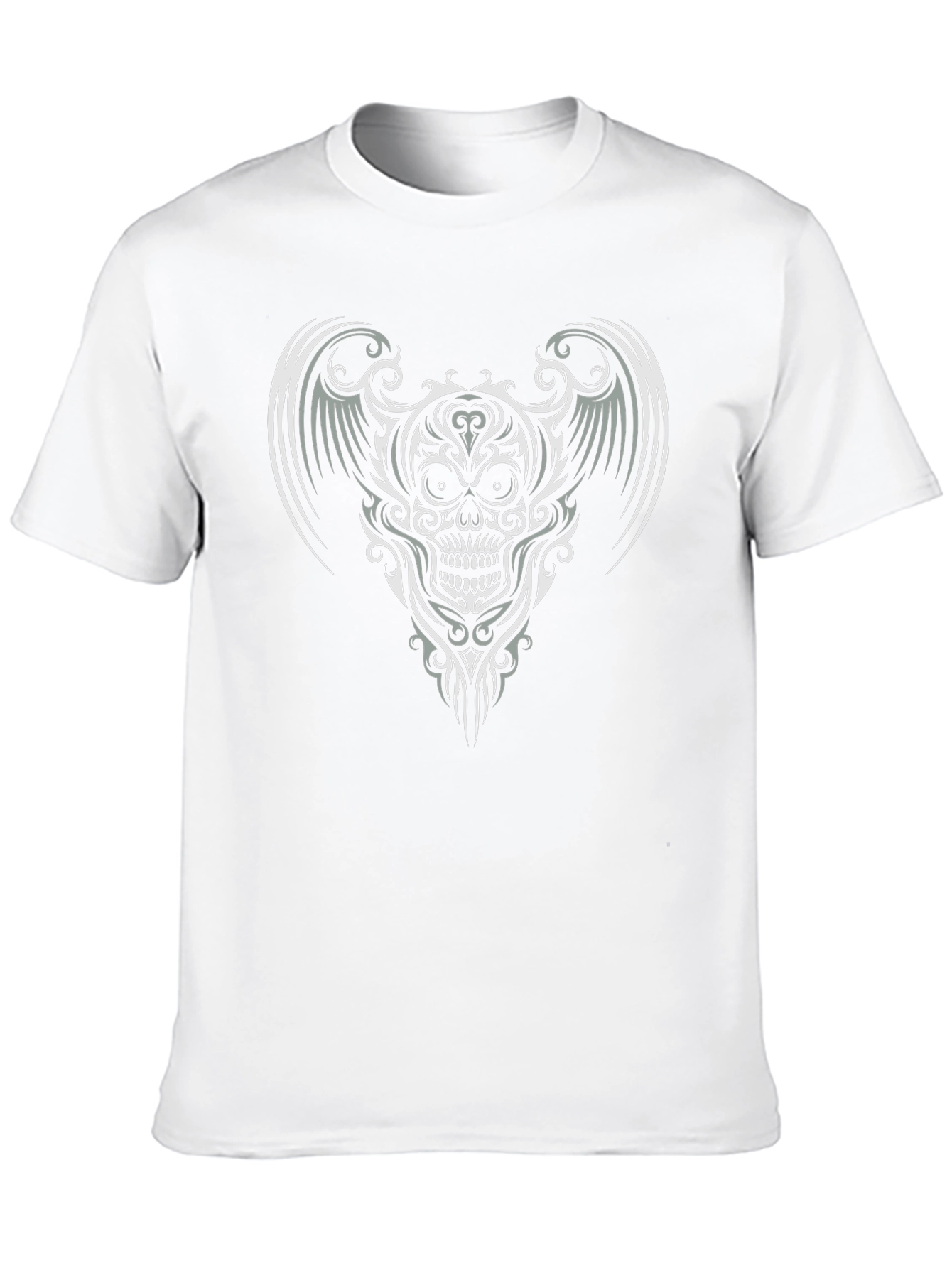 Skull Wings Graphic Tee - Black Cotton T-Shirt