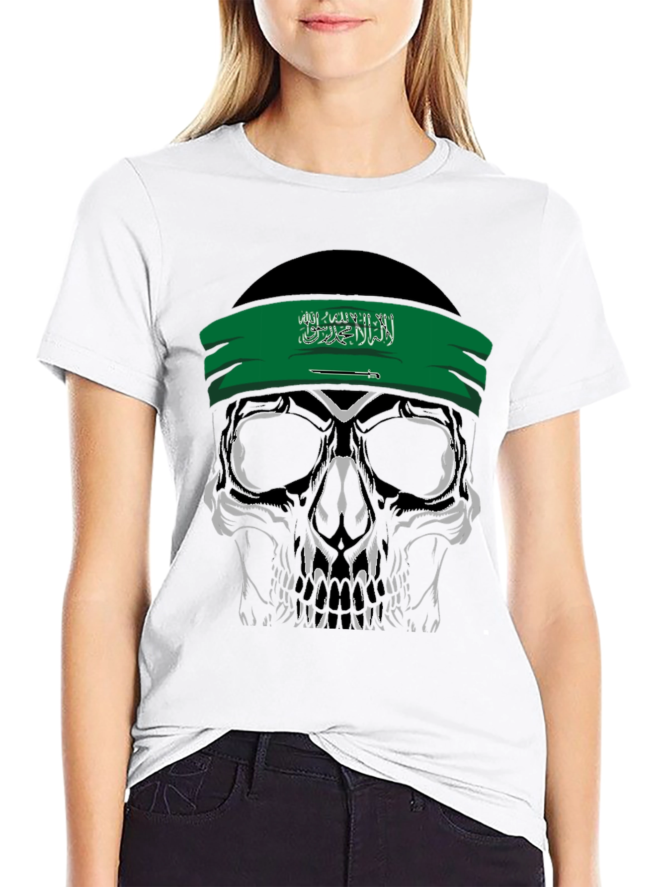 Saudi Skull T-Shirt - Edgy Saudi Arabia Pride