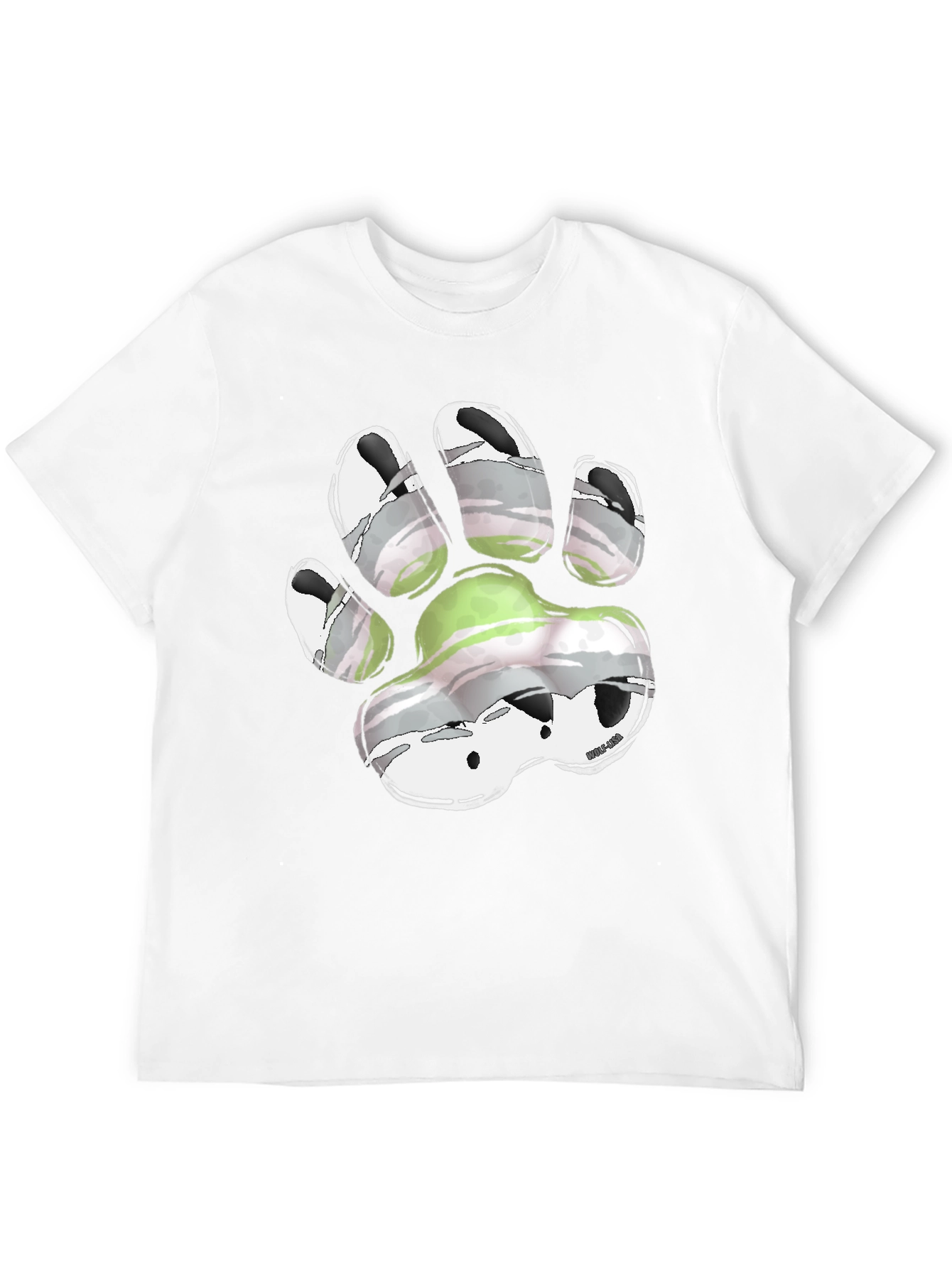 Aromantic Pride Paw Print T-Shirt