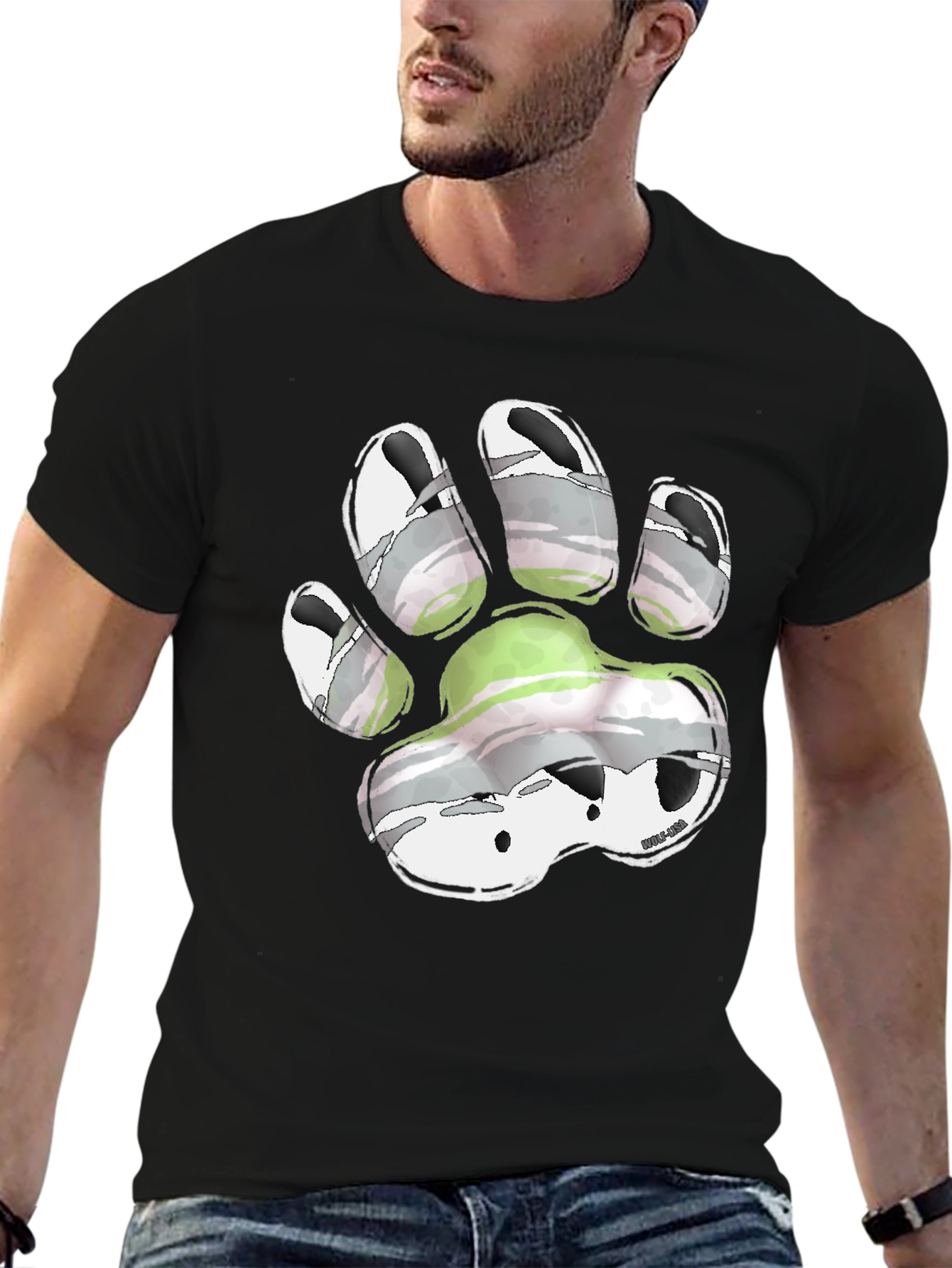 Aromantic Pride Paw Print T-Shirt