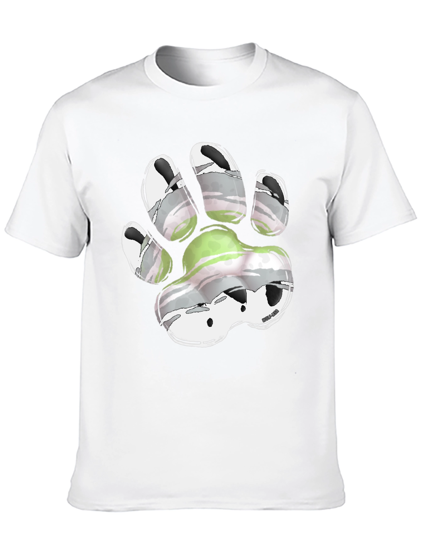 Aromantic Pride Paw Print T-Shirt