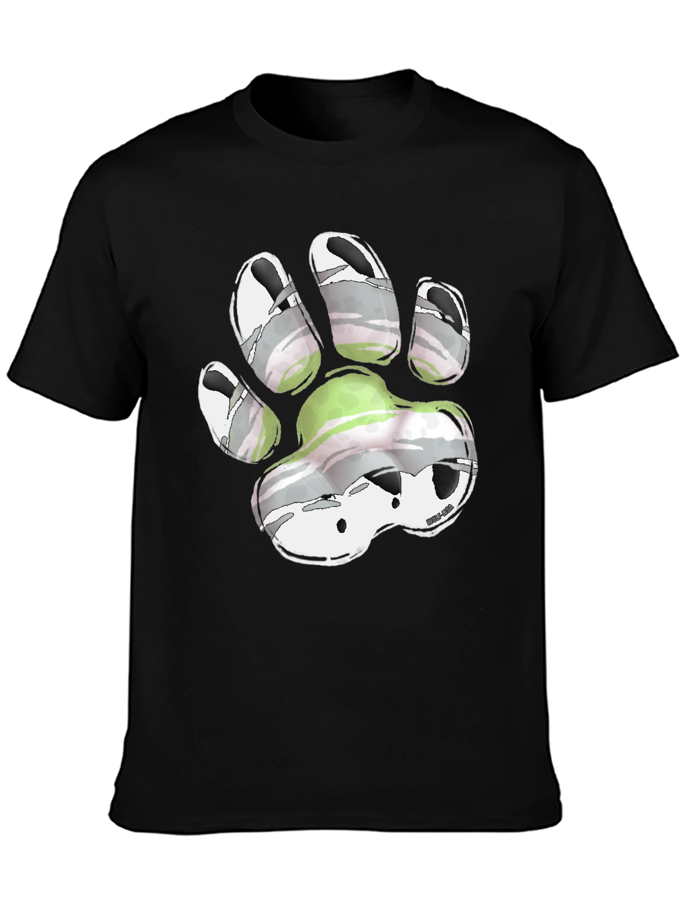Aromantic Pride Paw Print T-Shirt