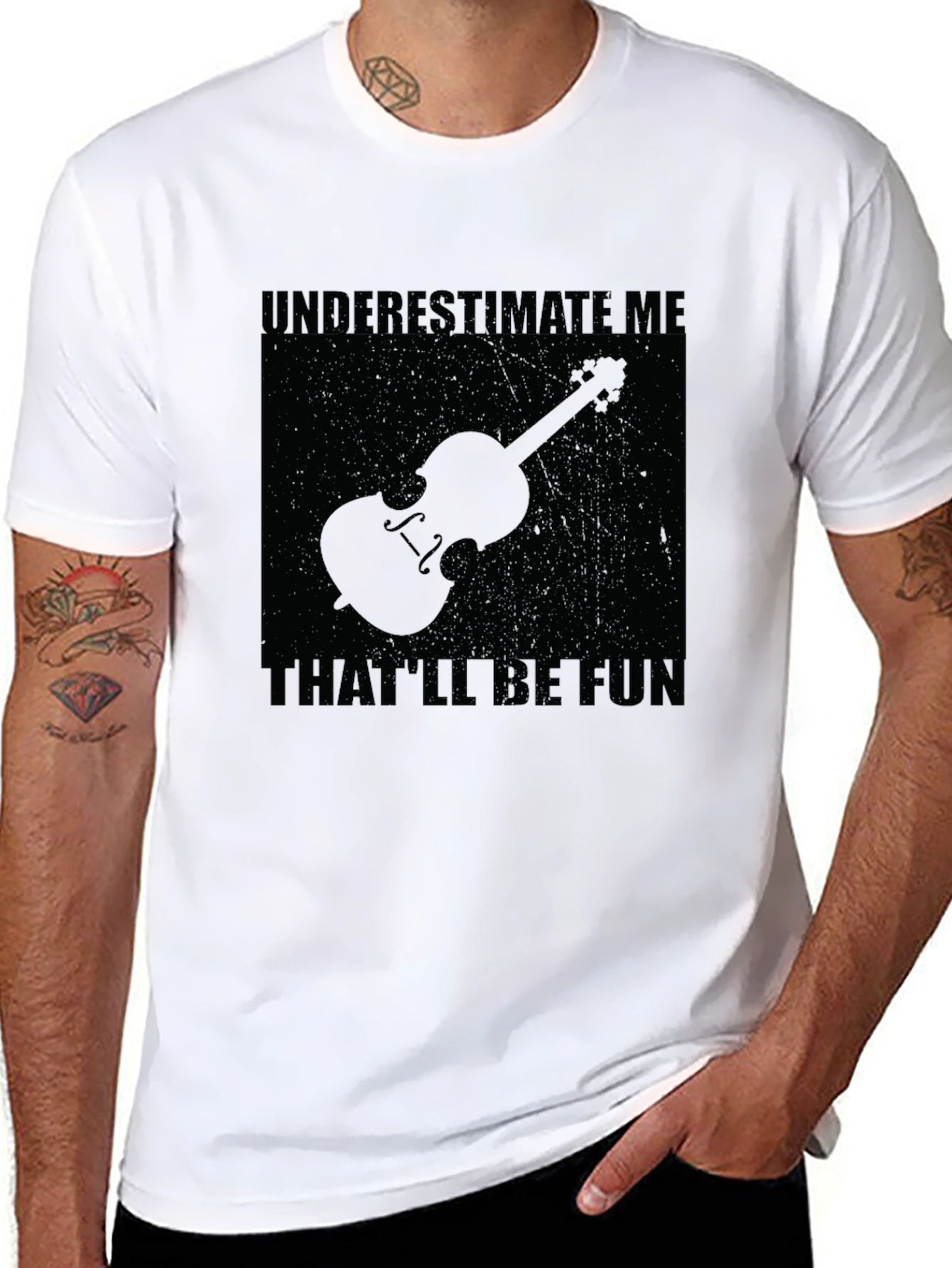 Underestimate Me Violin Graphic Tee