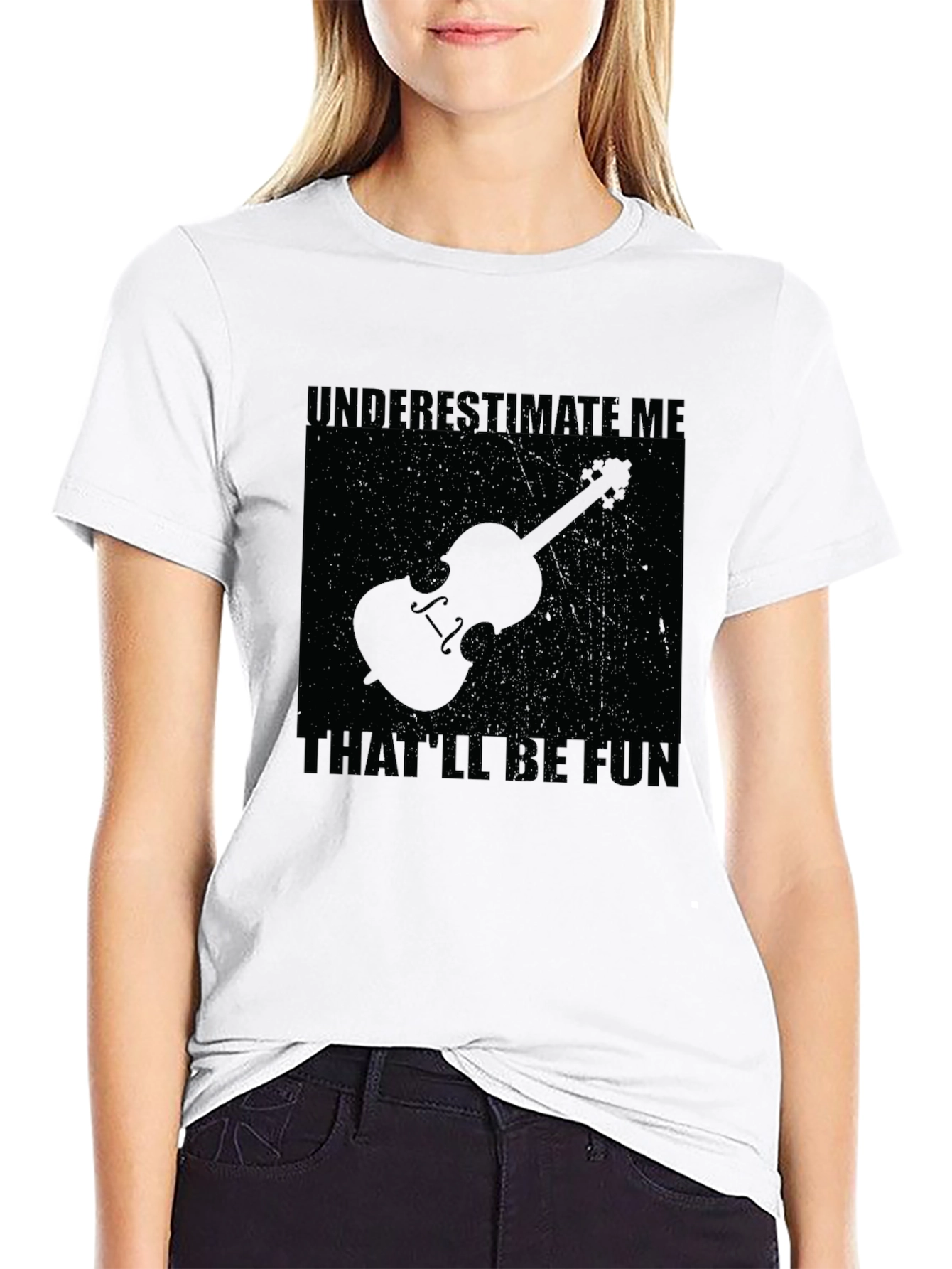 Underestimate Me Violin Graphic Tee