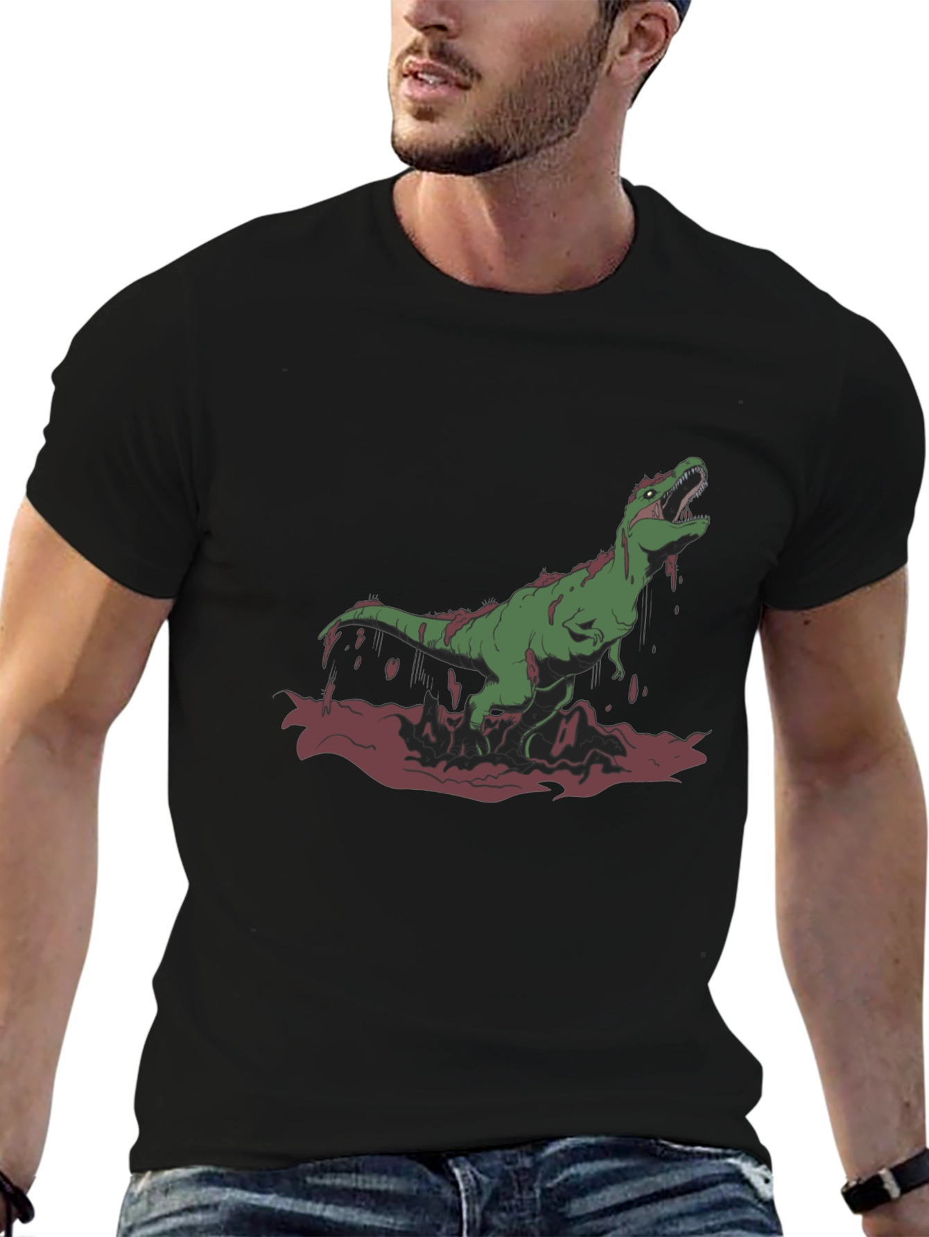 Dinosaur Graphic T-Shirt - Black