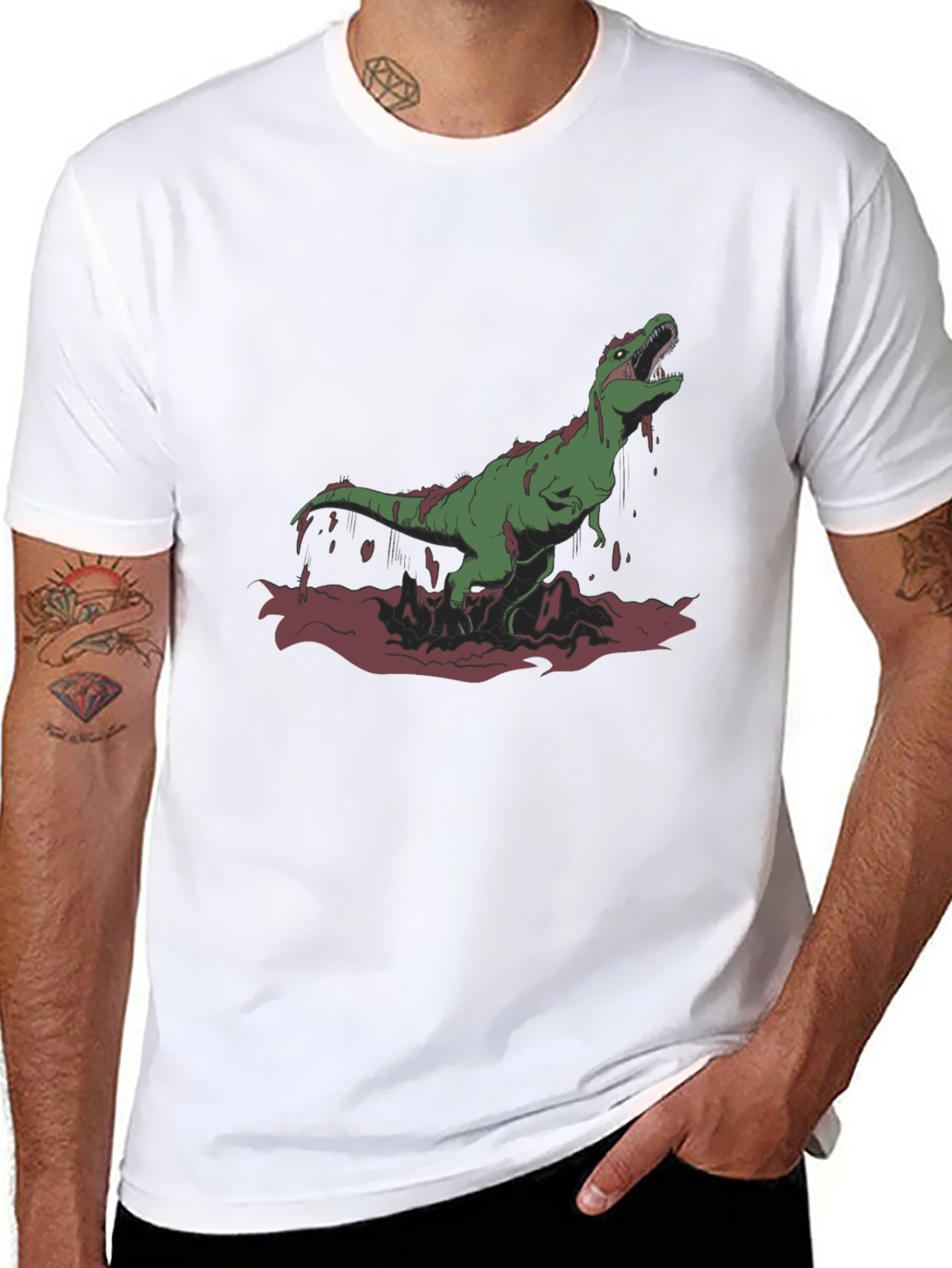 Dinosaur Graphic T-Shirt - Black