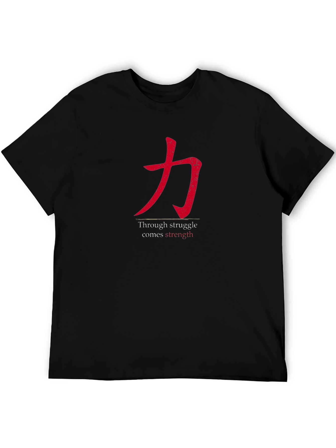 Strength Through Struggle Mens Black T-Shirt