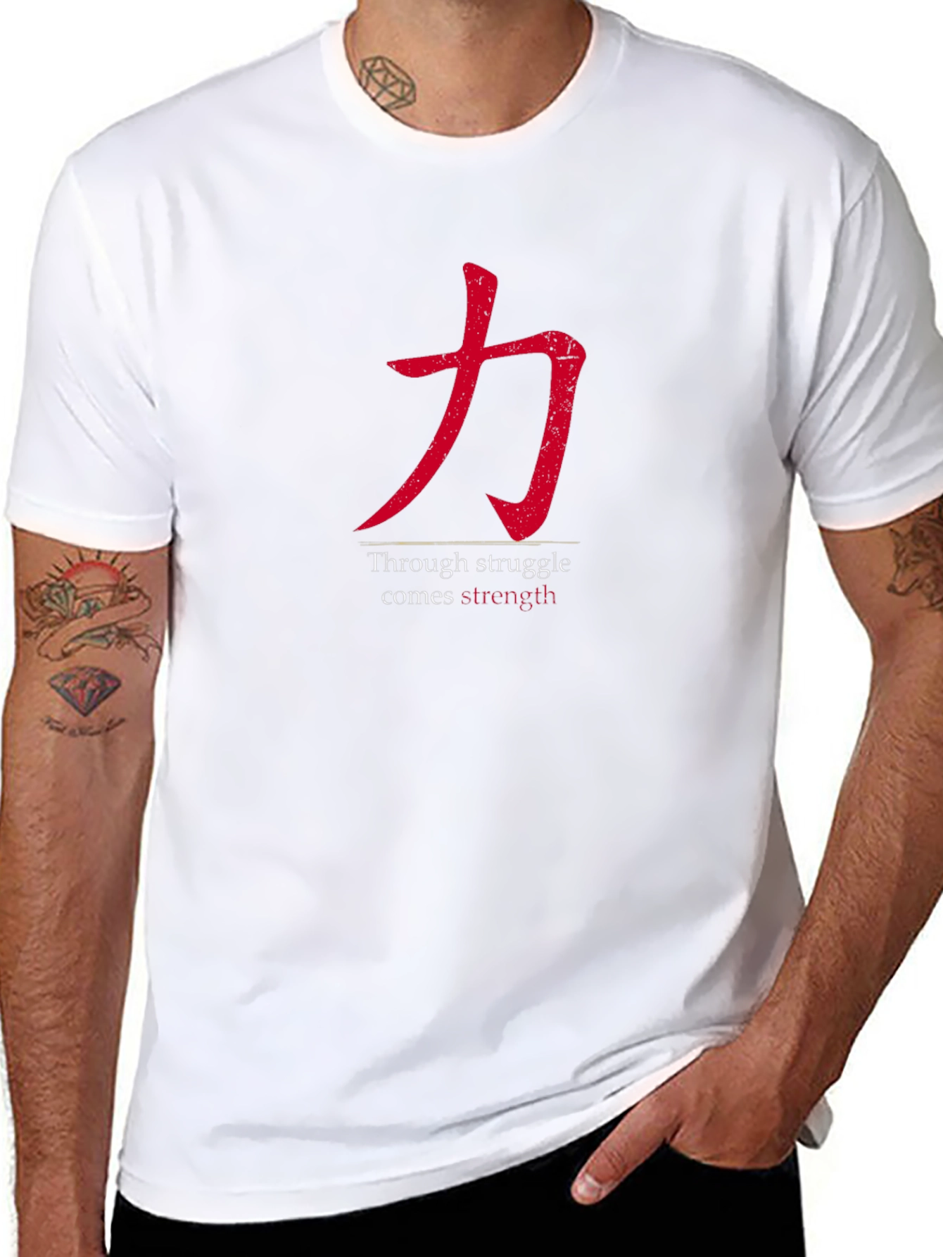 Strength Through Struggle Mens Black T-Shirt
