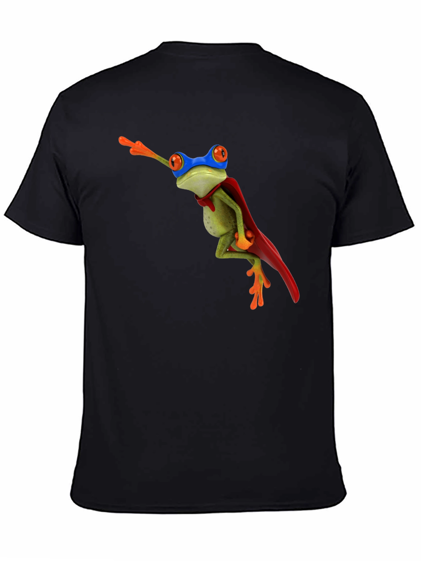 Superhero Frog Black T-Shirt