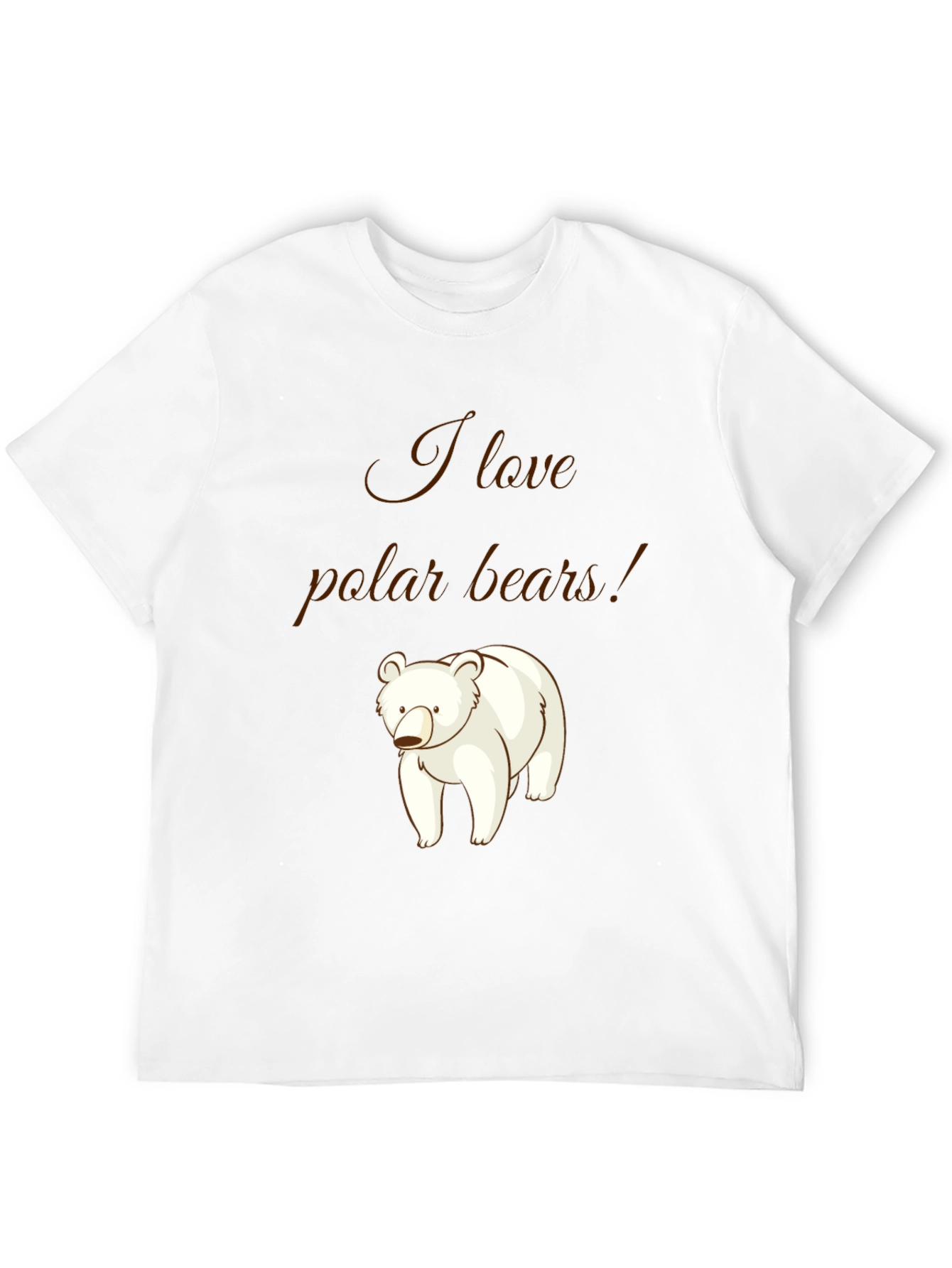 I Love Polar Bears Graphic T-Shirt - Black