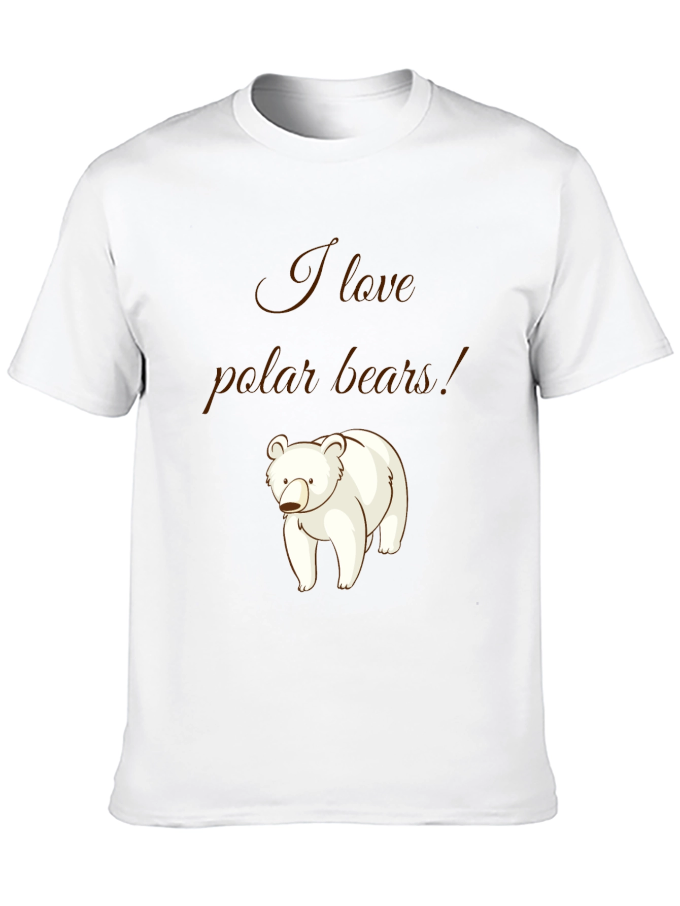 I Love Polar Bears Graphic T-Shirt - Black